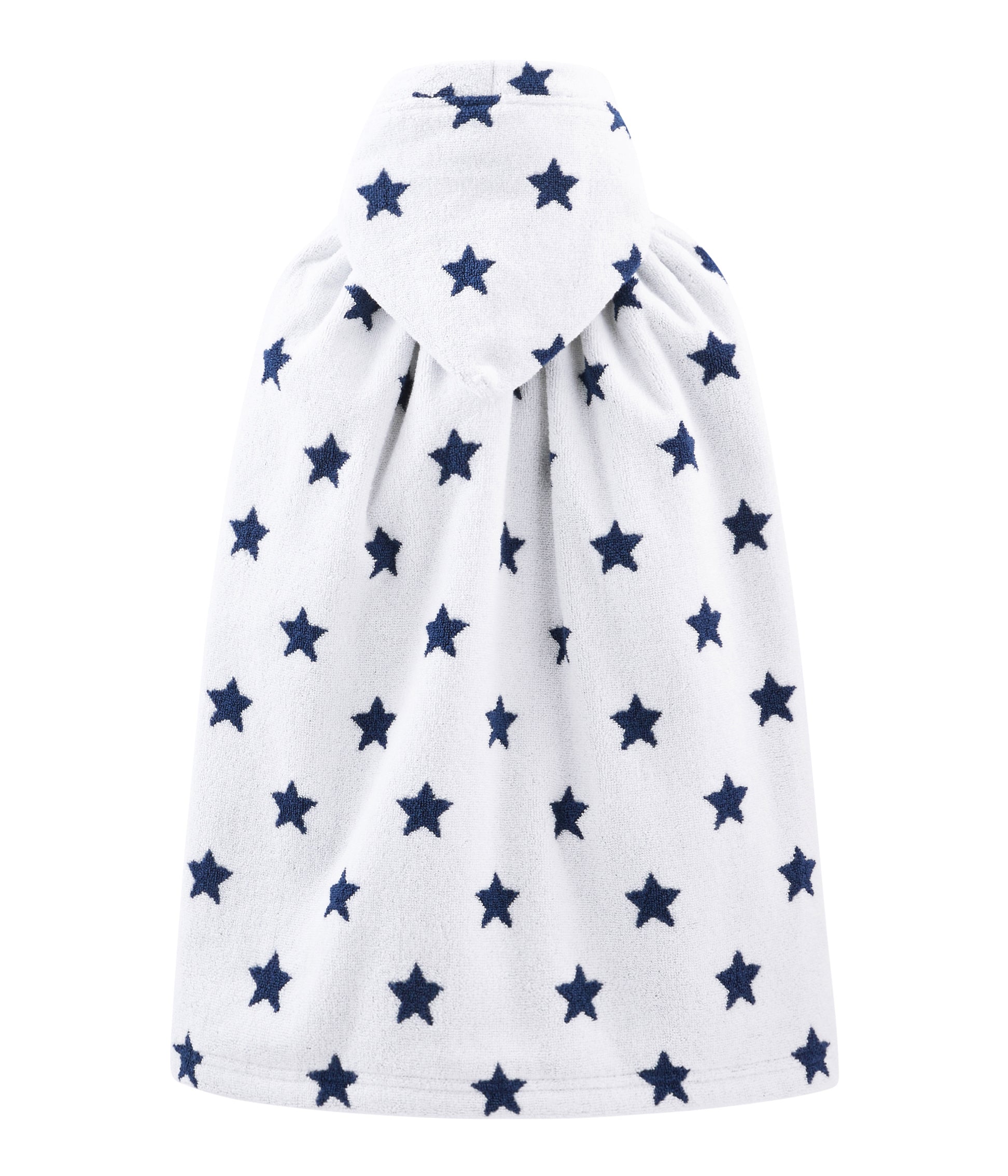 Boys White Star Hooded Cotton Cape