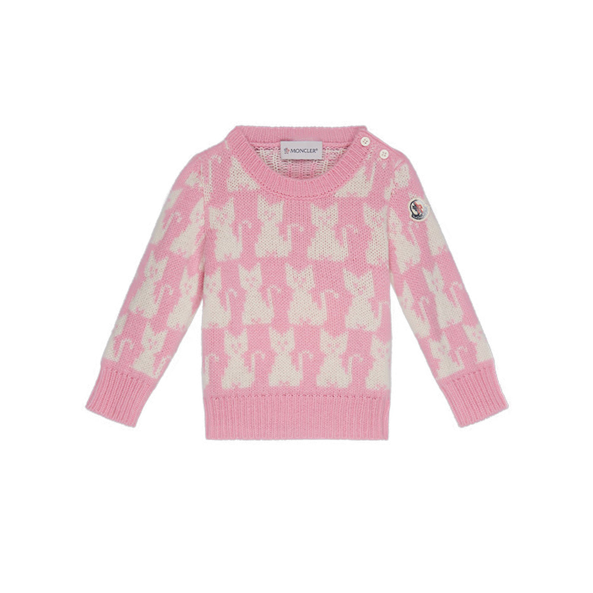 Baby Girls Pink Wool Base Fabric Sweater