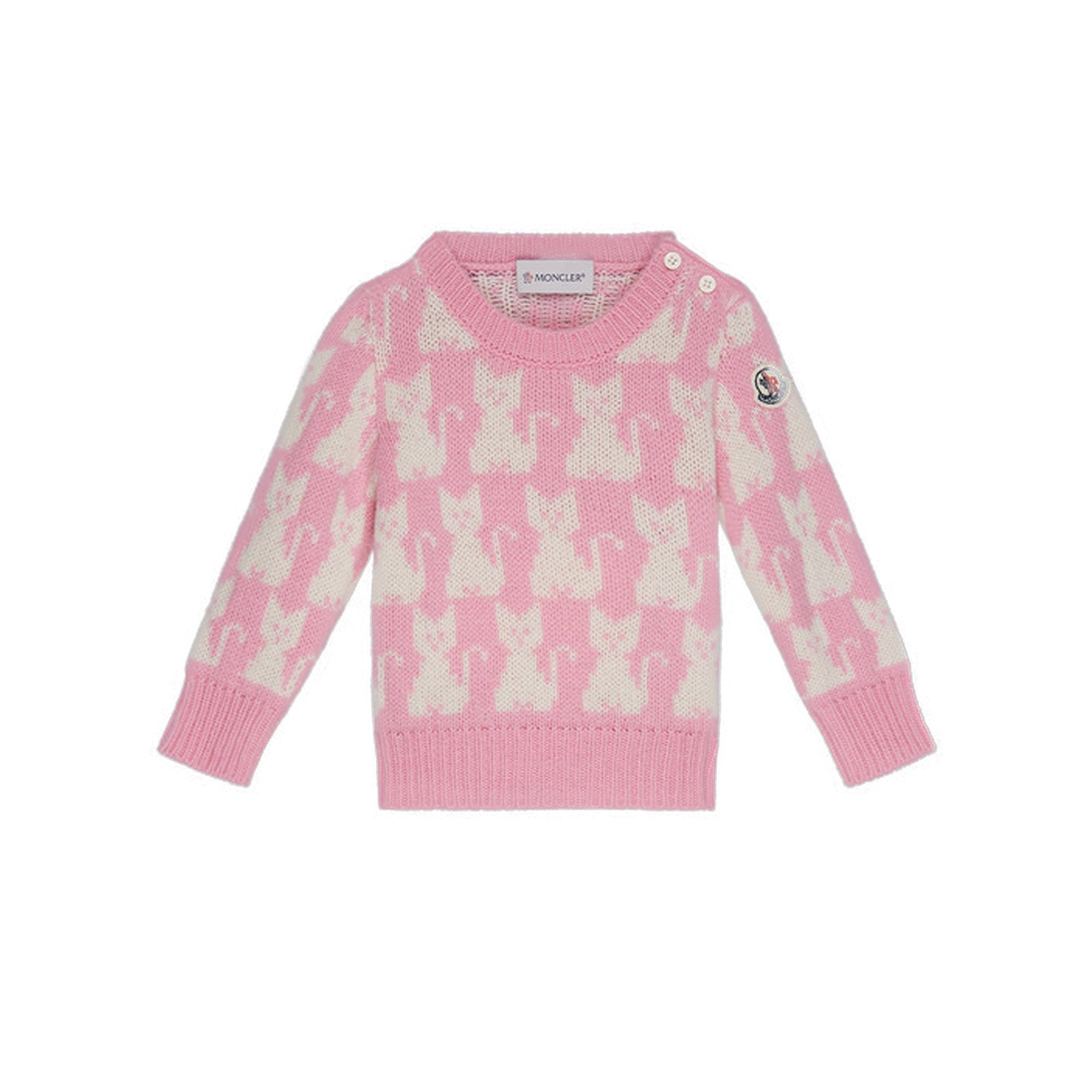 Baby Girls Pink Wool Base Fabric Sweater