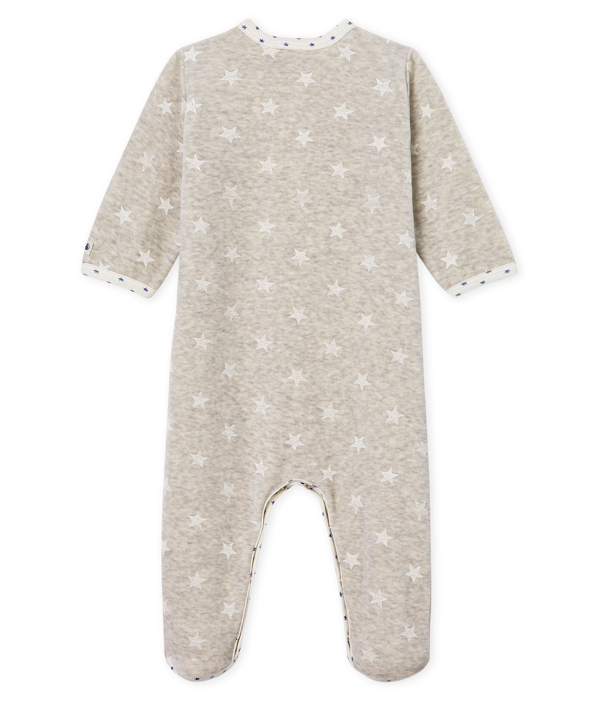 Baby Boys Grey Star Cotton Babysuit