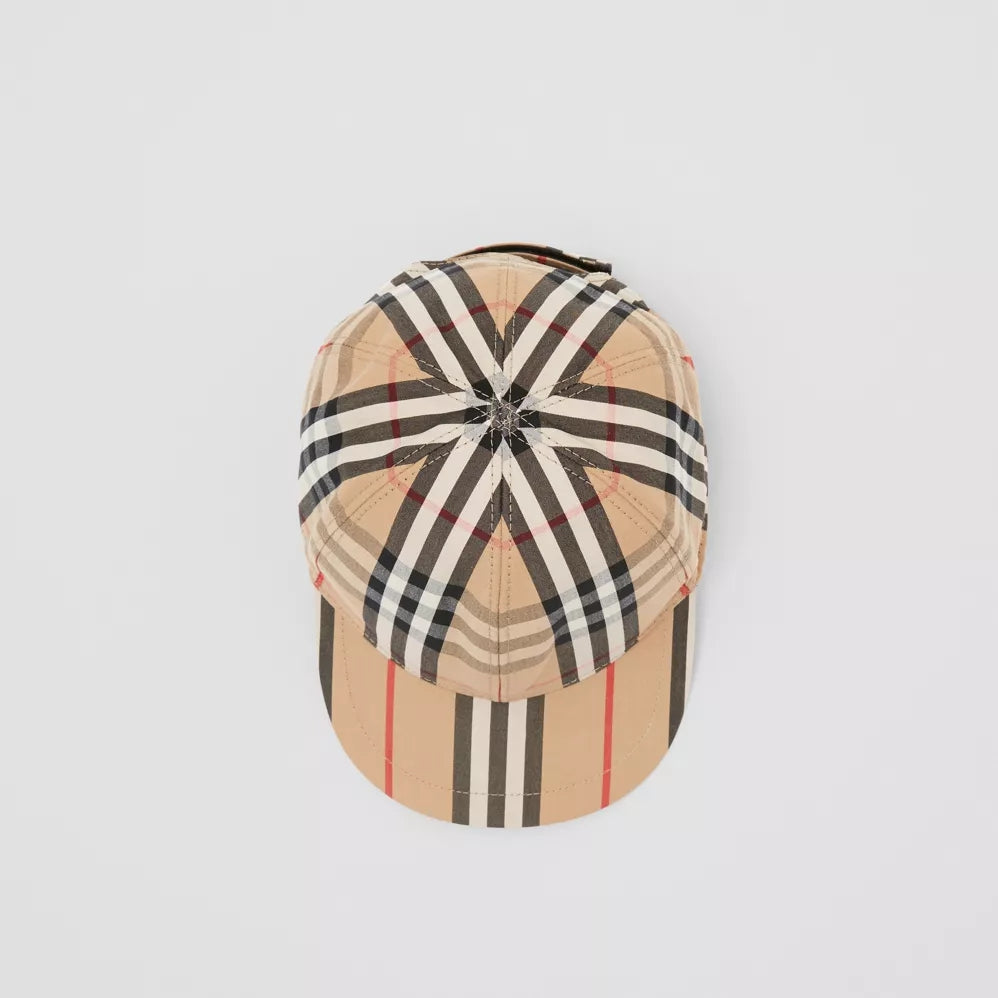 Boys & Girls Beige Stripe Cotton Hat