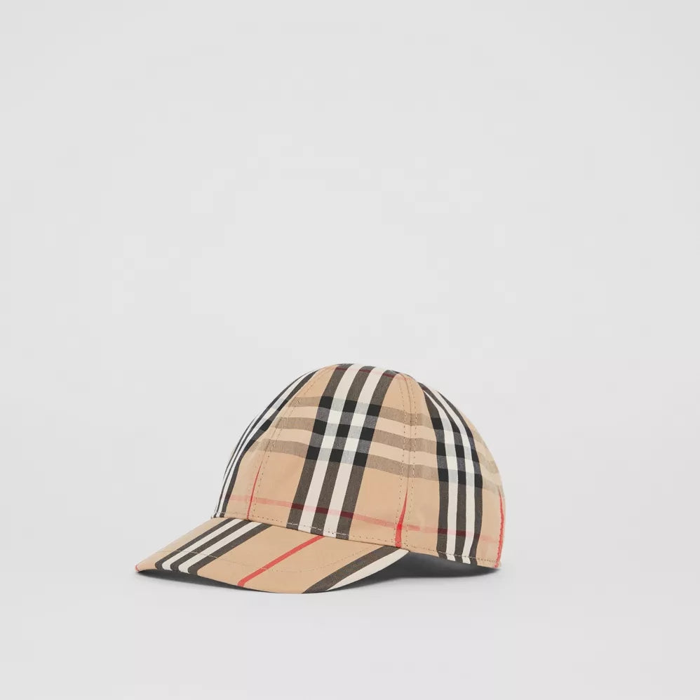 Boys & Girls Beige Stripe Cotton Hat