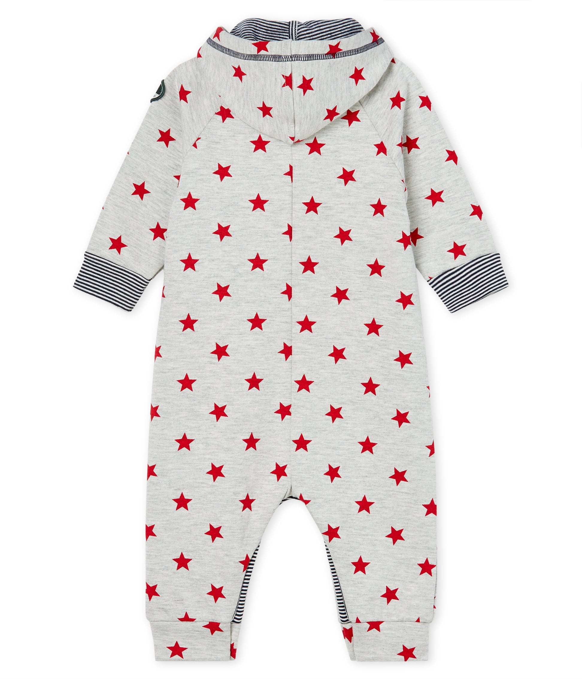 Baby Boys Grey Star Cotton Jumpsuit