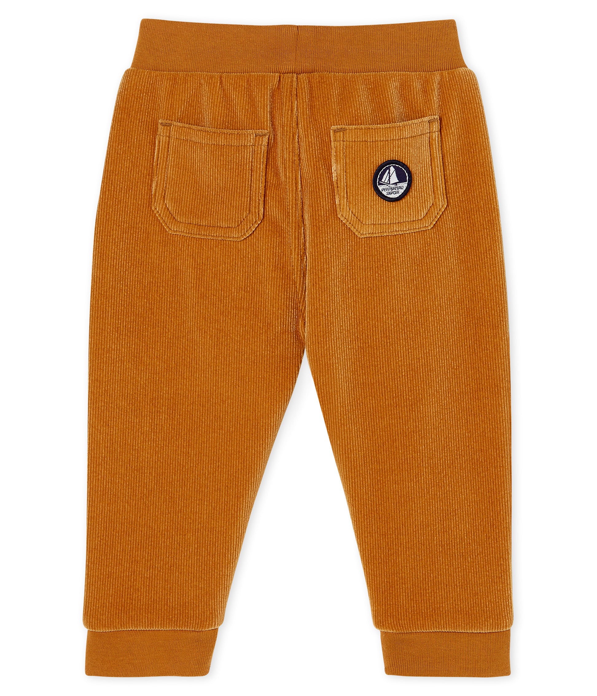 Baby Boys Copper Yellow Cotton Trousers