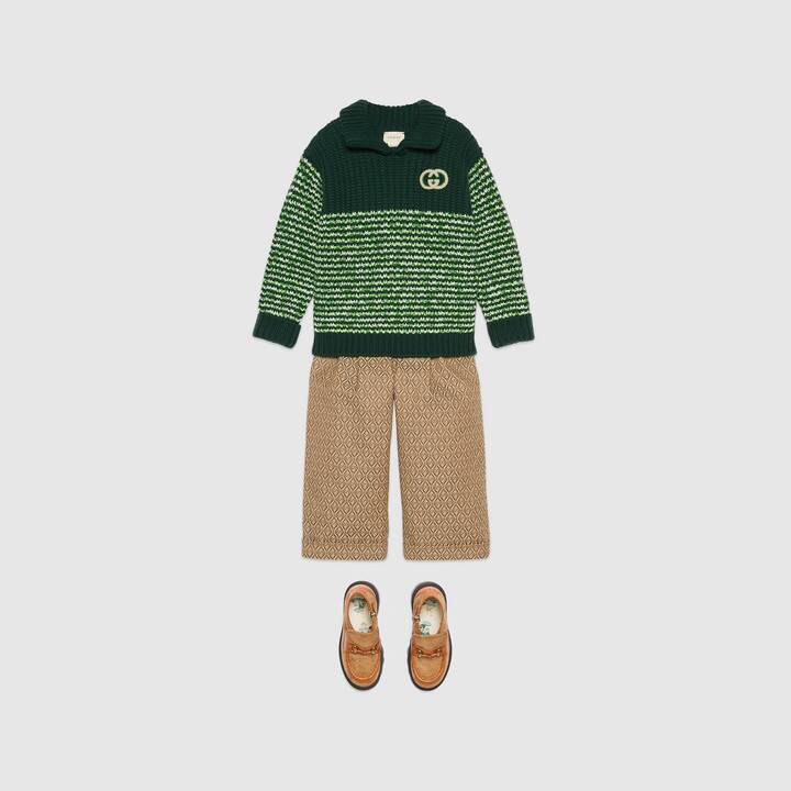 Boys & Girls Green Wool Jumper