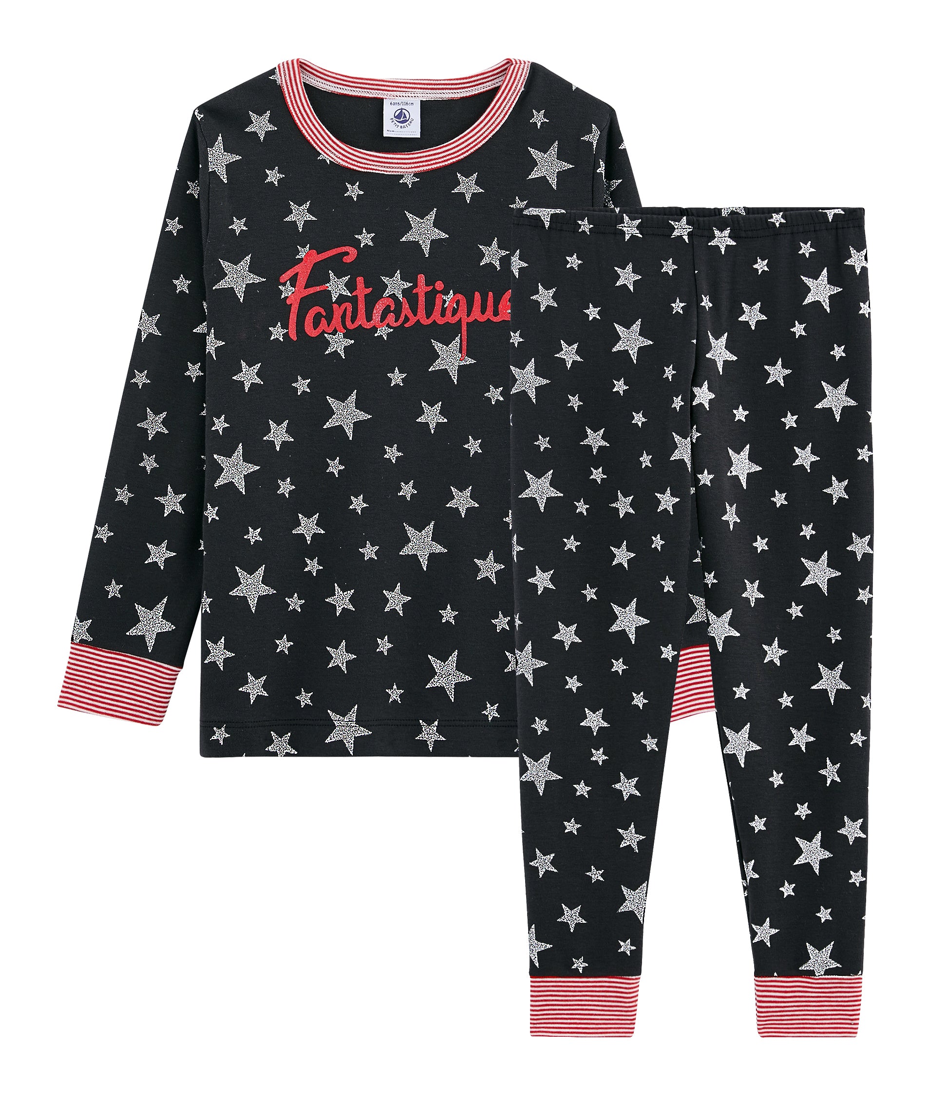 Boys Black Star Cotton Nightwear Set