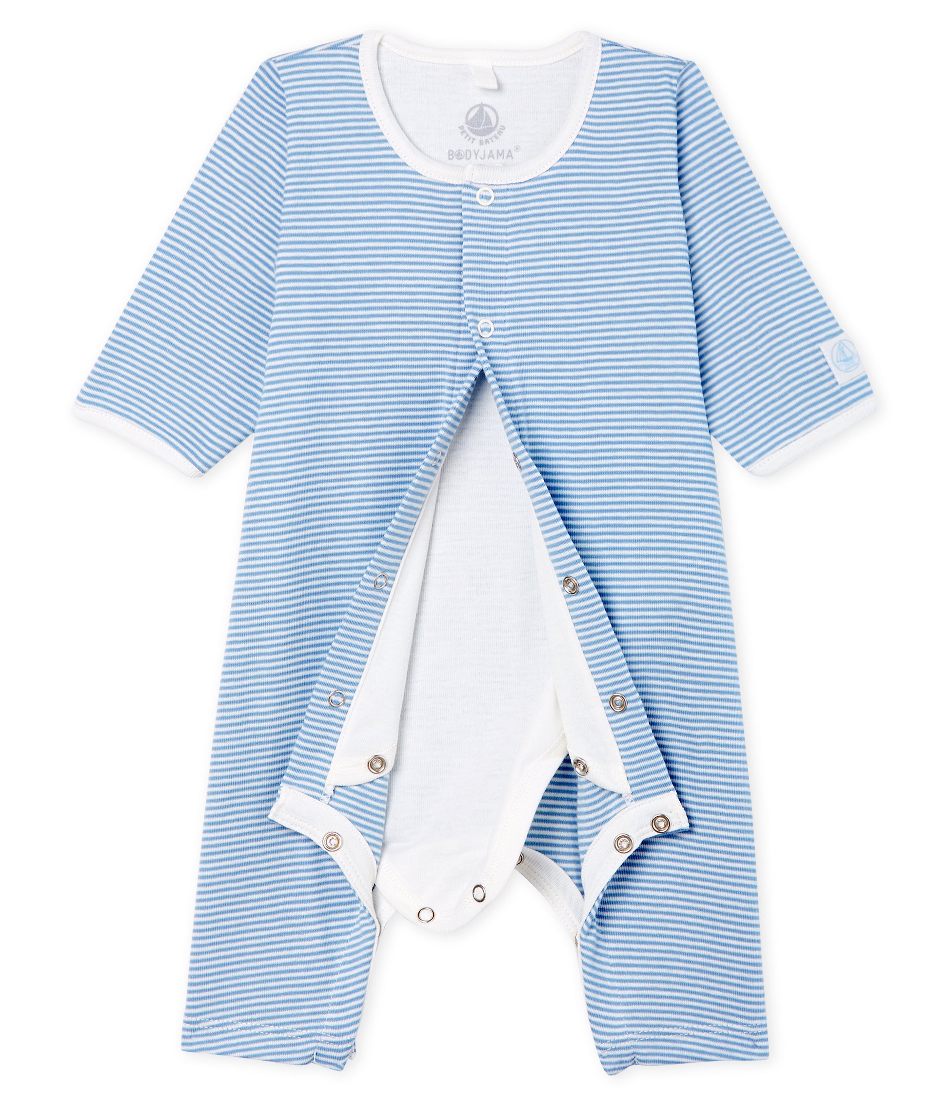 Baby Boys Blue Striped Cotton Babysuits