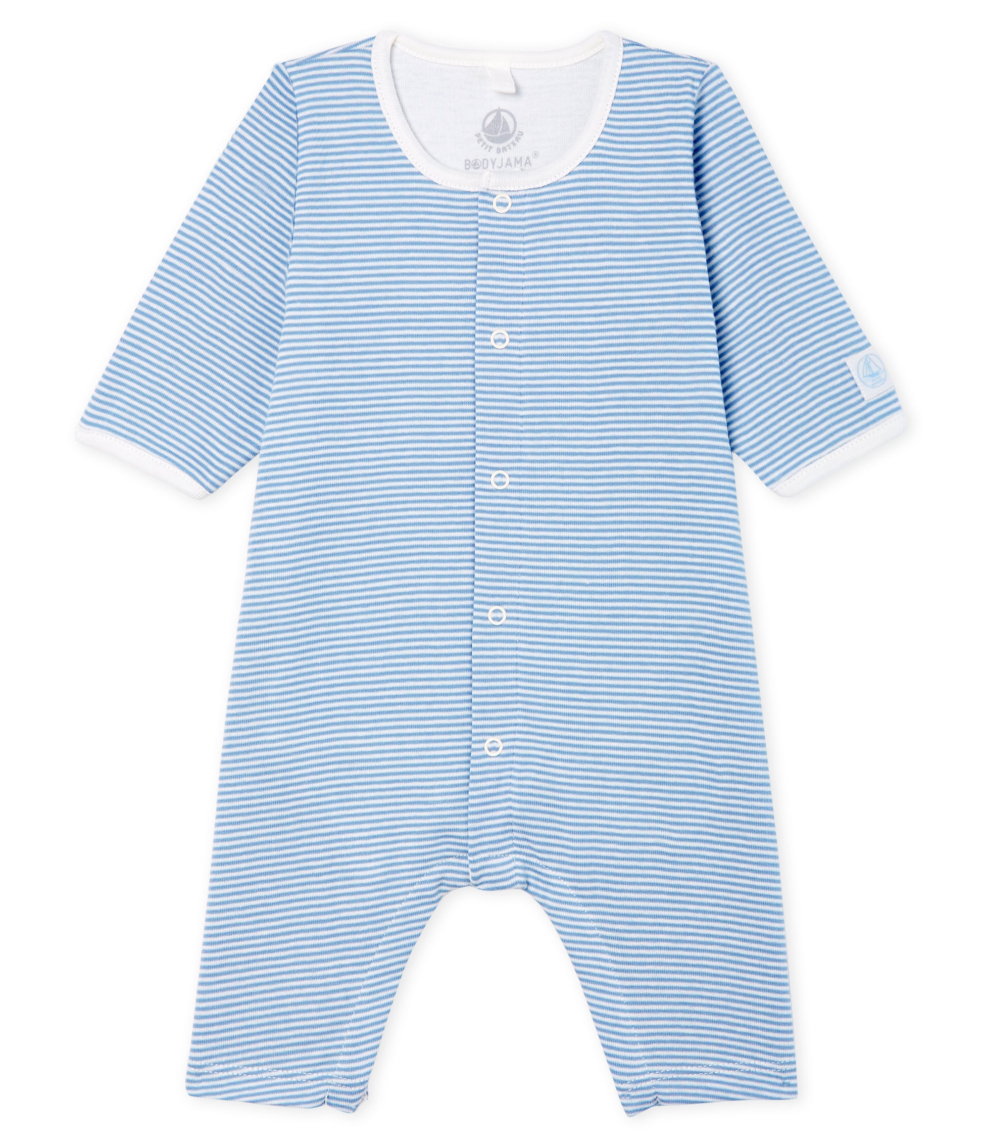 Baby Boys Blue Striped Cotton Babysuits