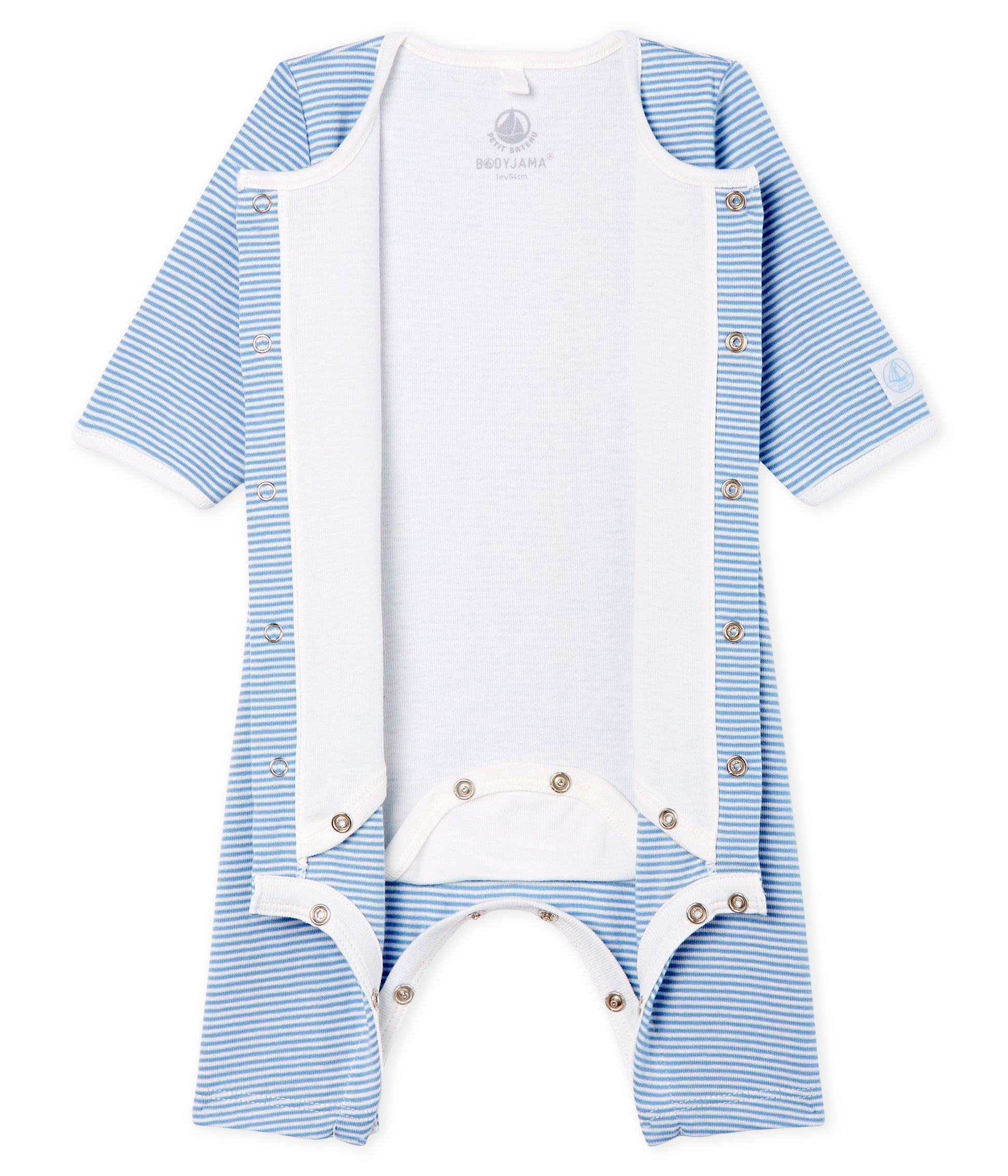 Baby Boys Blue Striped Cotton Babysuits