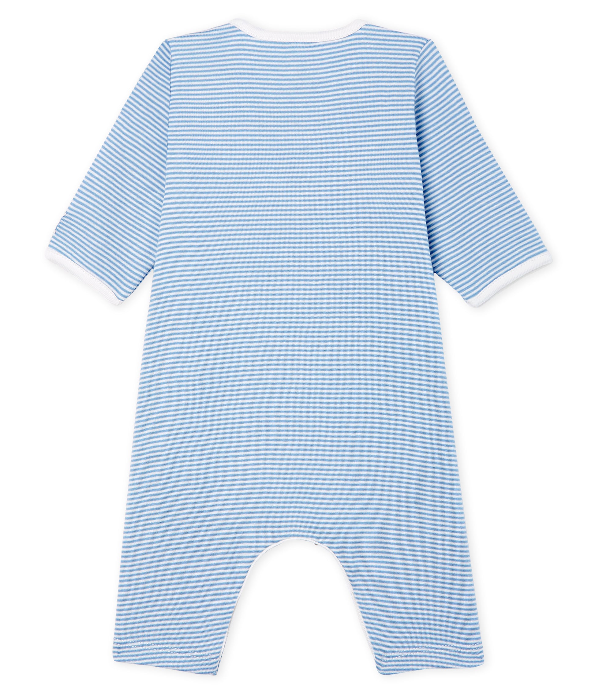 Baby Boys Blue Striped Cotton Babysuits