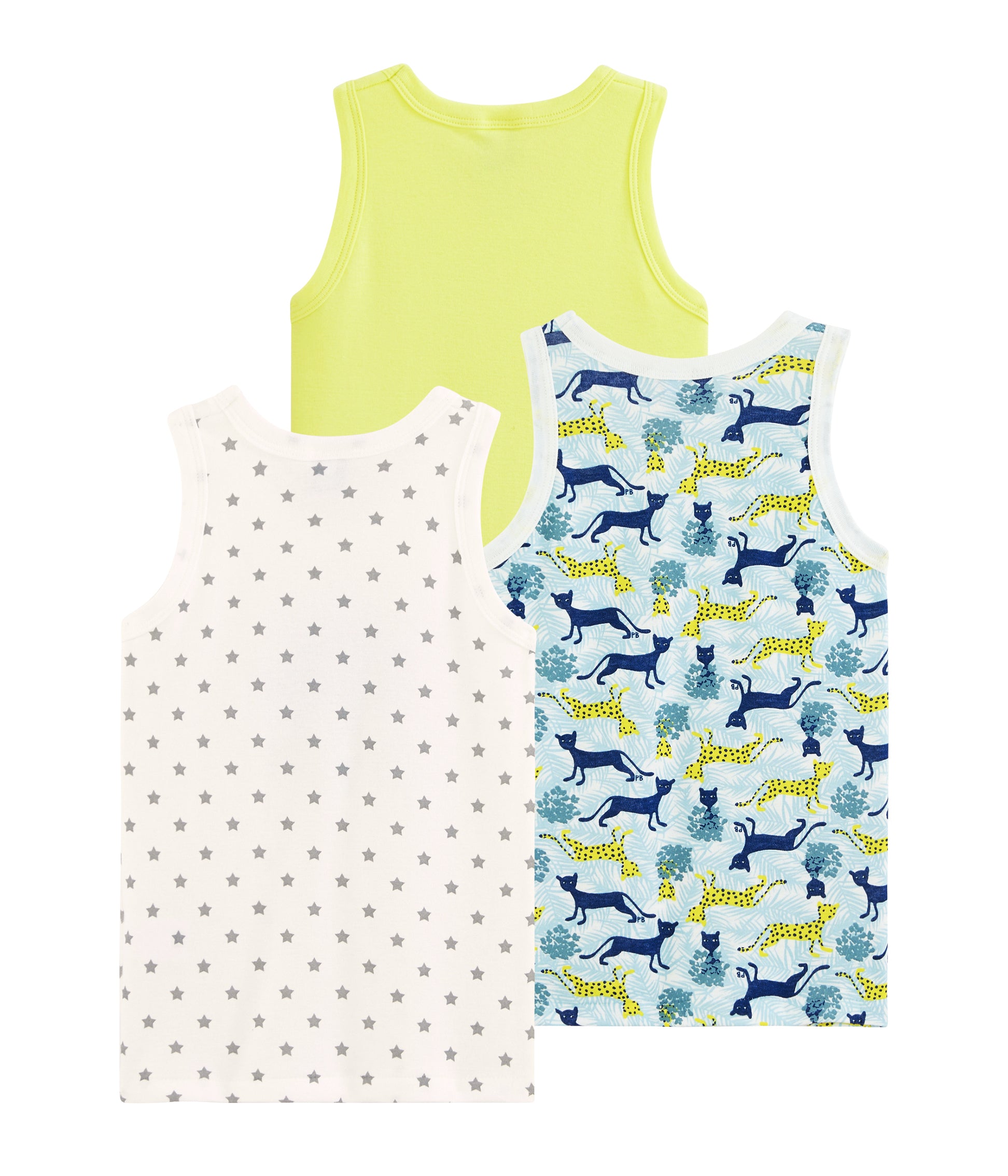 Boys Multicolor Pattern Cotton Vest (3 Pack)