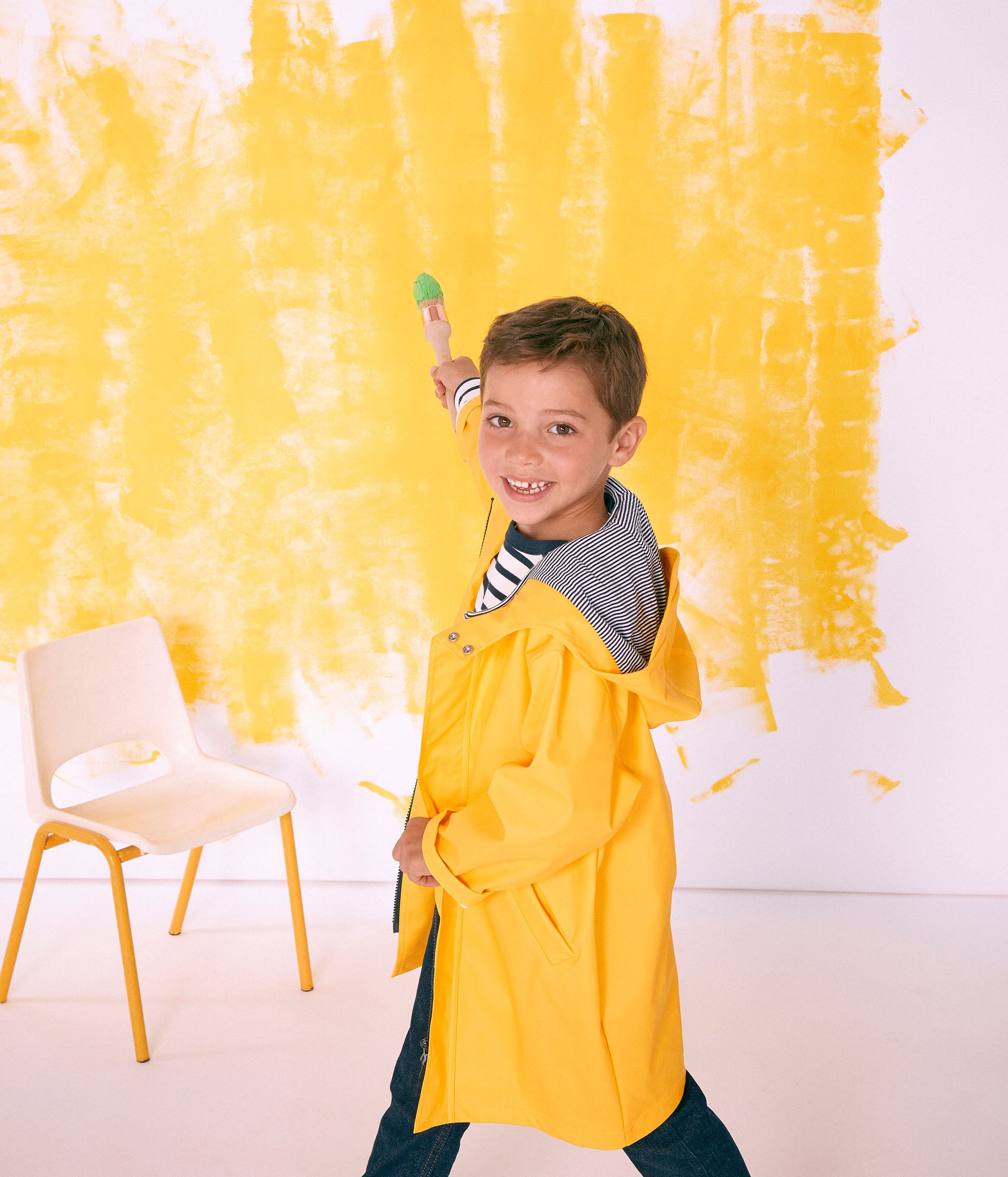 Boys & Girls Yellow Hooded Coat