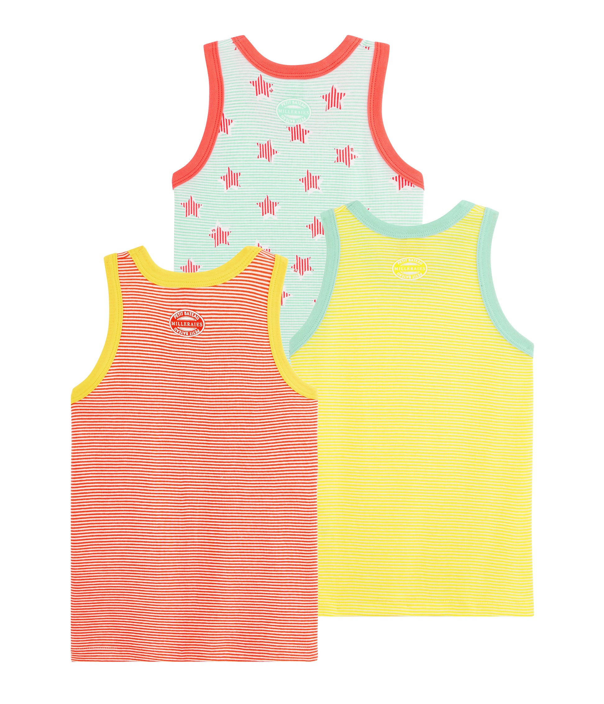 Boys Multicolor Cotton Vest (3 Pack)