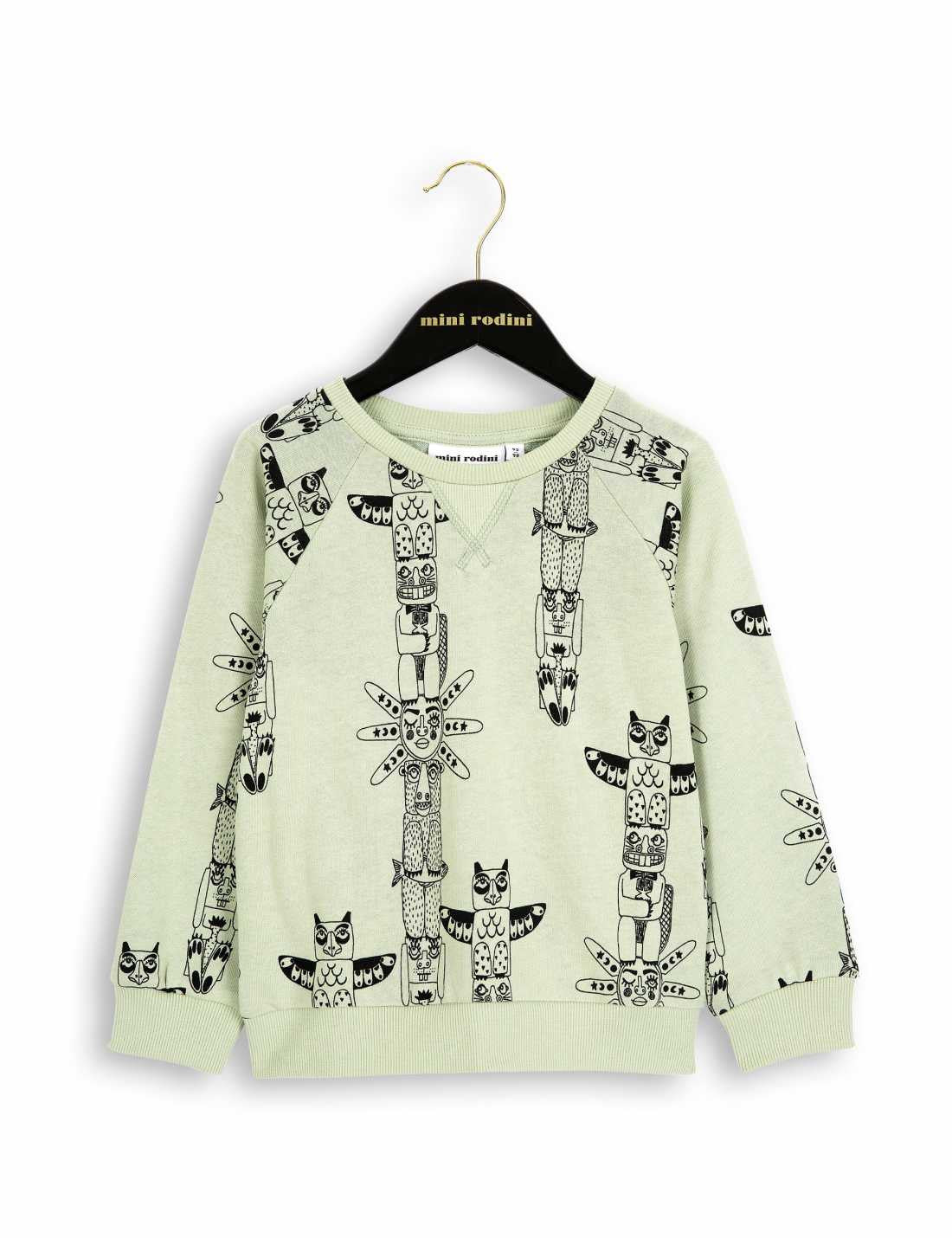 Boys & Girls Green Totem Printed Organic Cotton Sweatshirt - CÉMAROSE | Children's Fashion Store - 1