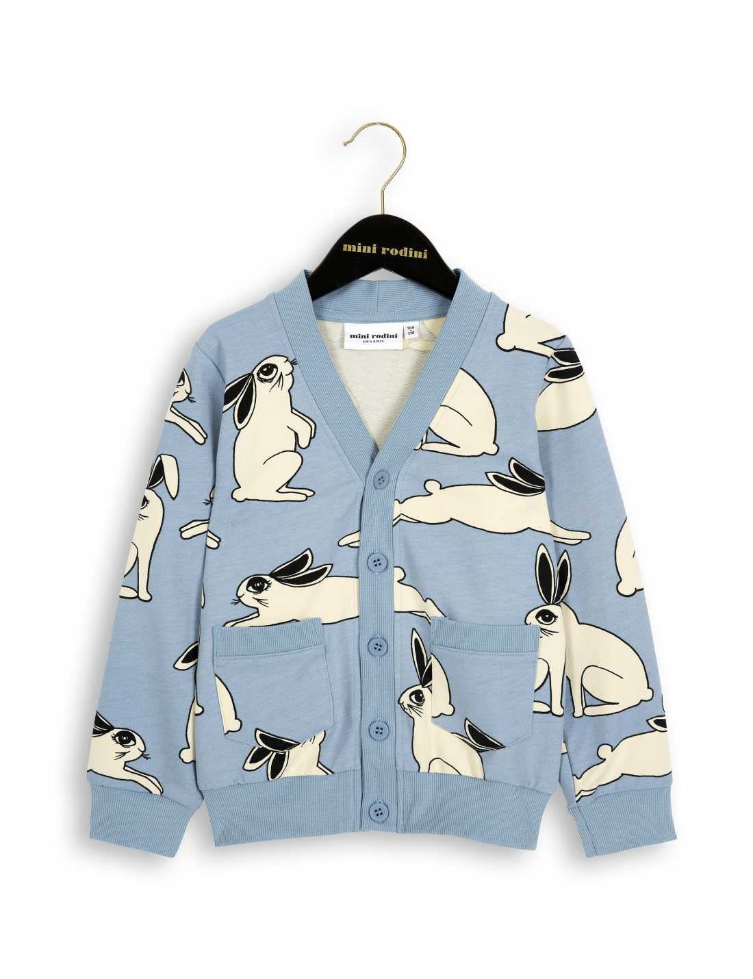 Boys & Girls Light Blue Hare Organic Cotton Cardigan - CÉMAROSE | Children's Fashion Store - 1