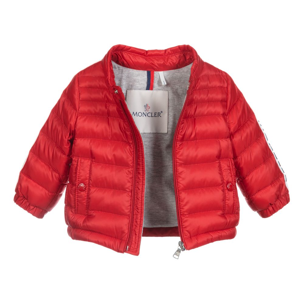 Baby Boys Red "ALBER  BIKER" Padded Down Jacket