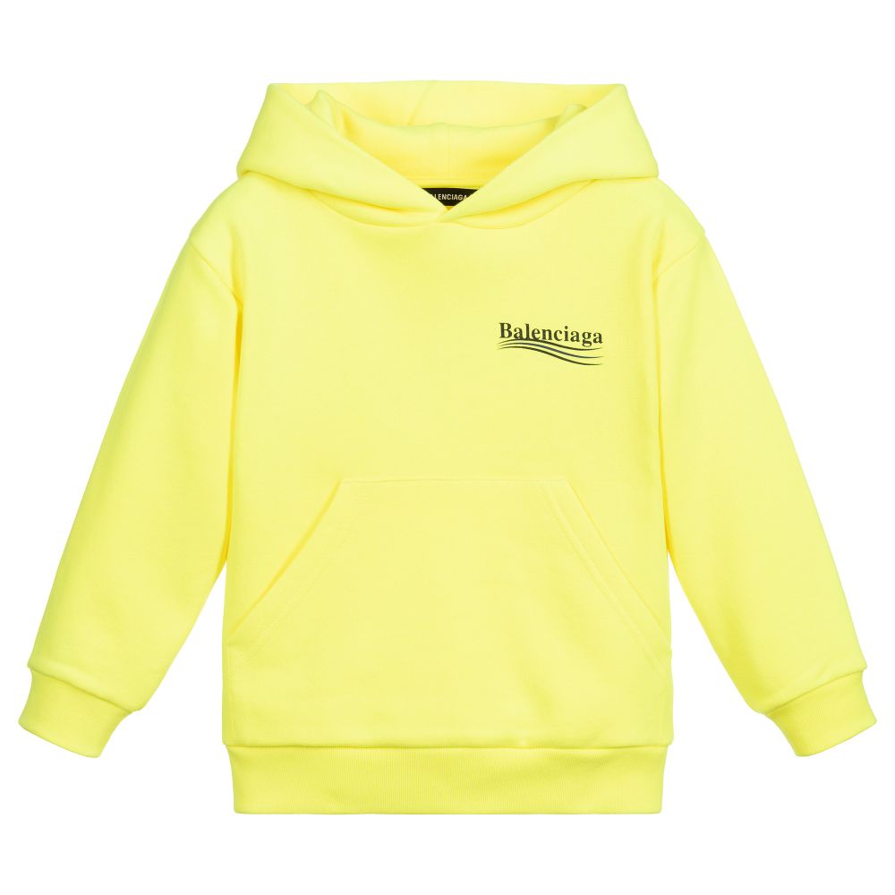 Boys & Girls Yellow Logo Cotton Sweatshirt