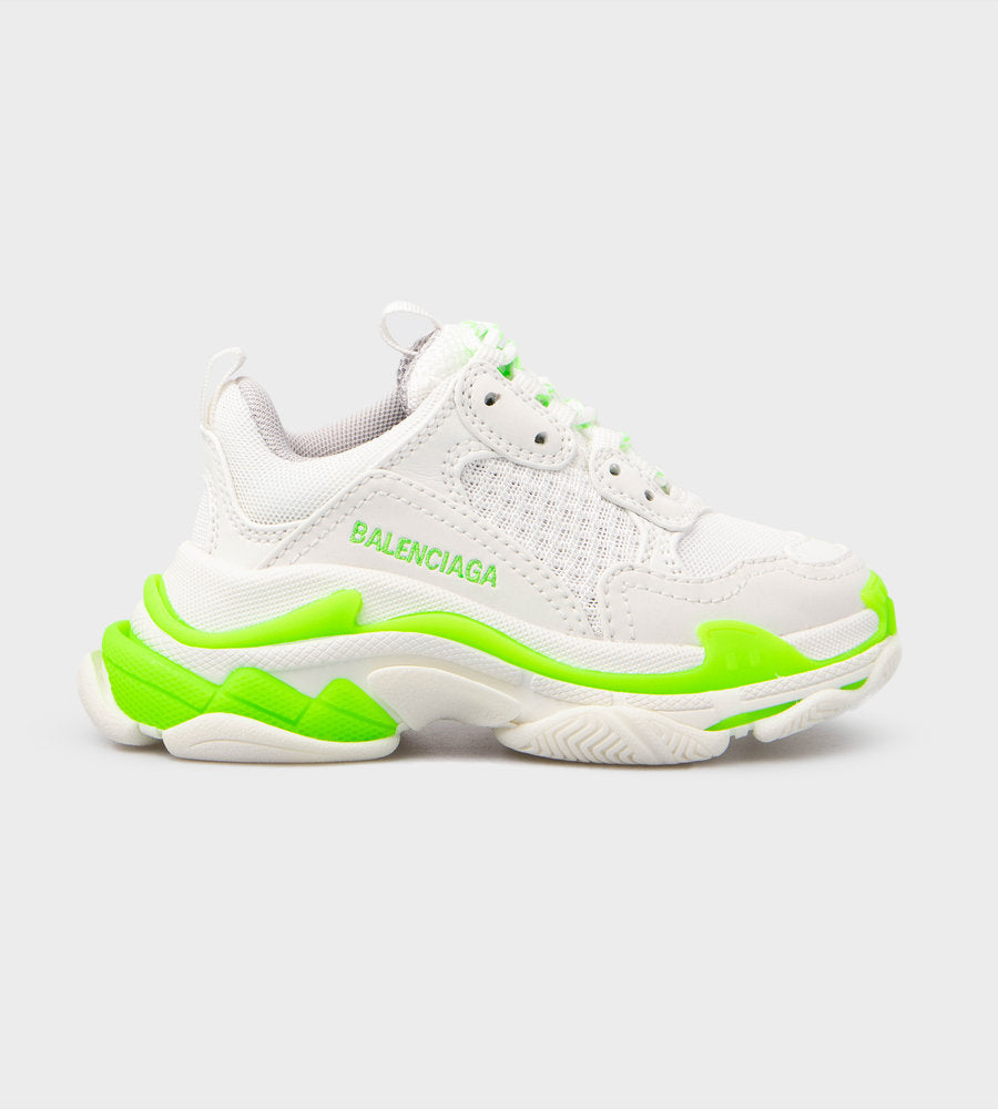 Boys & Girls Fluor Green Logo Shoes