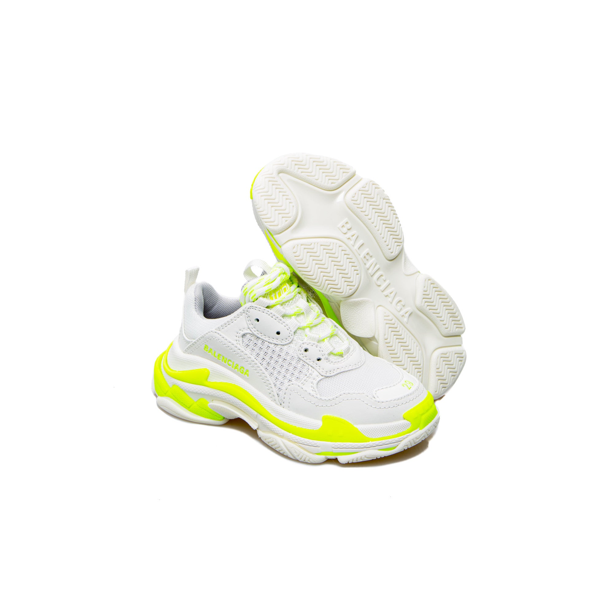 Boys & Girls Fluor Yellow Logo Shoes