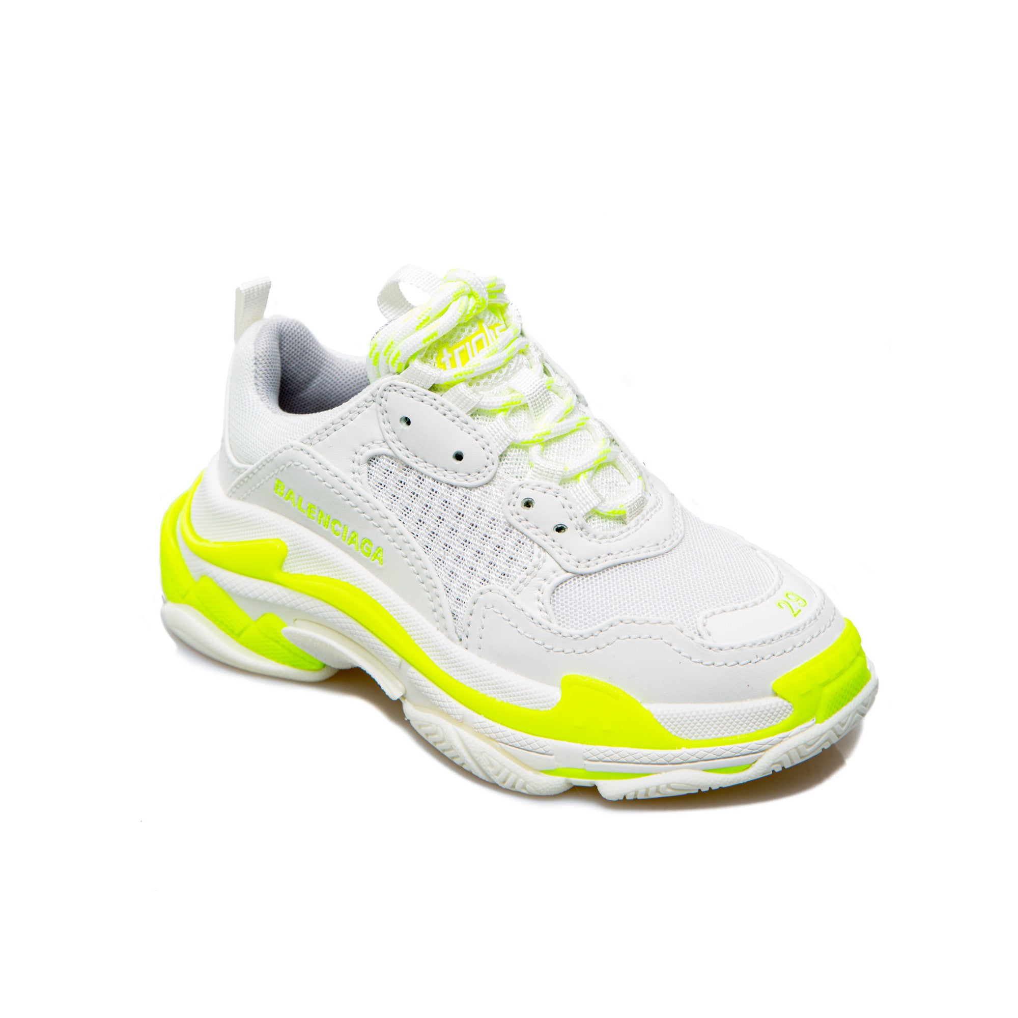 Boys & Girls Fluor Yellow Logo Shoes