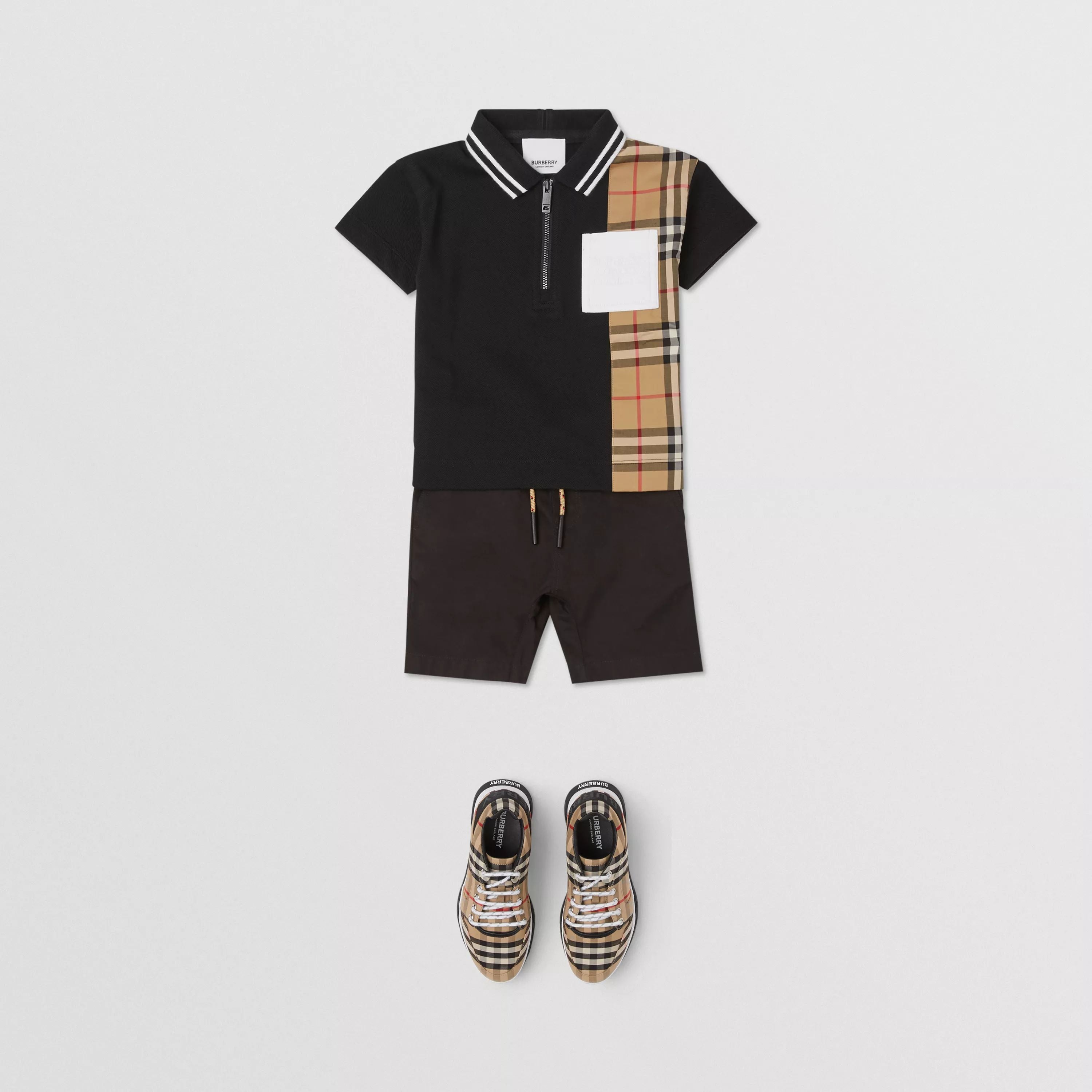 Baby Boys Black Cotton Polo Shirt