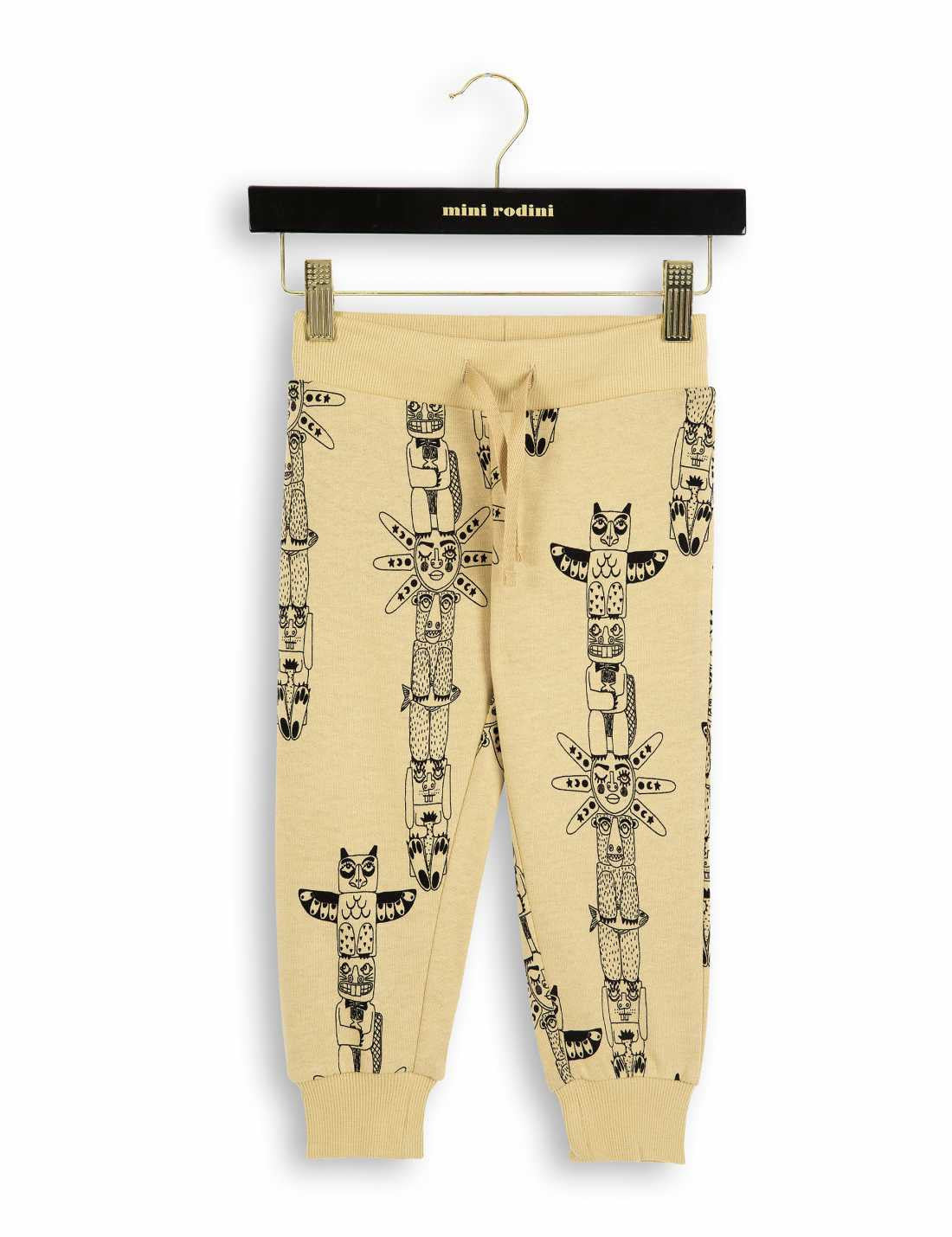 Boys & Girls Beige Totem Printed Organic Cotton Trouser - CÉMAROSE | Children's Fashion Store - 1