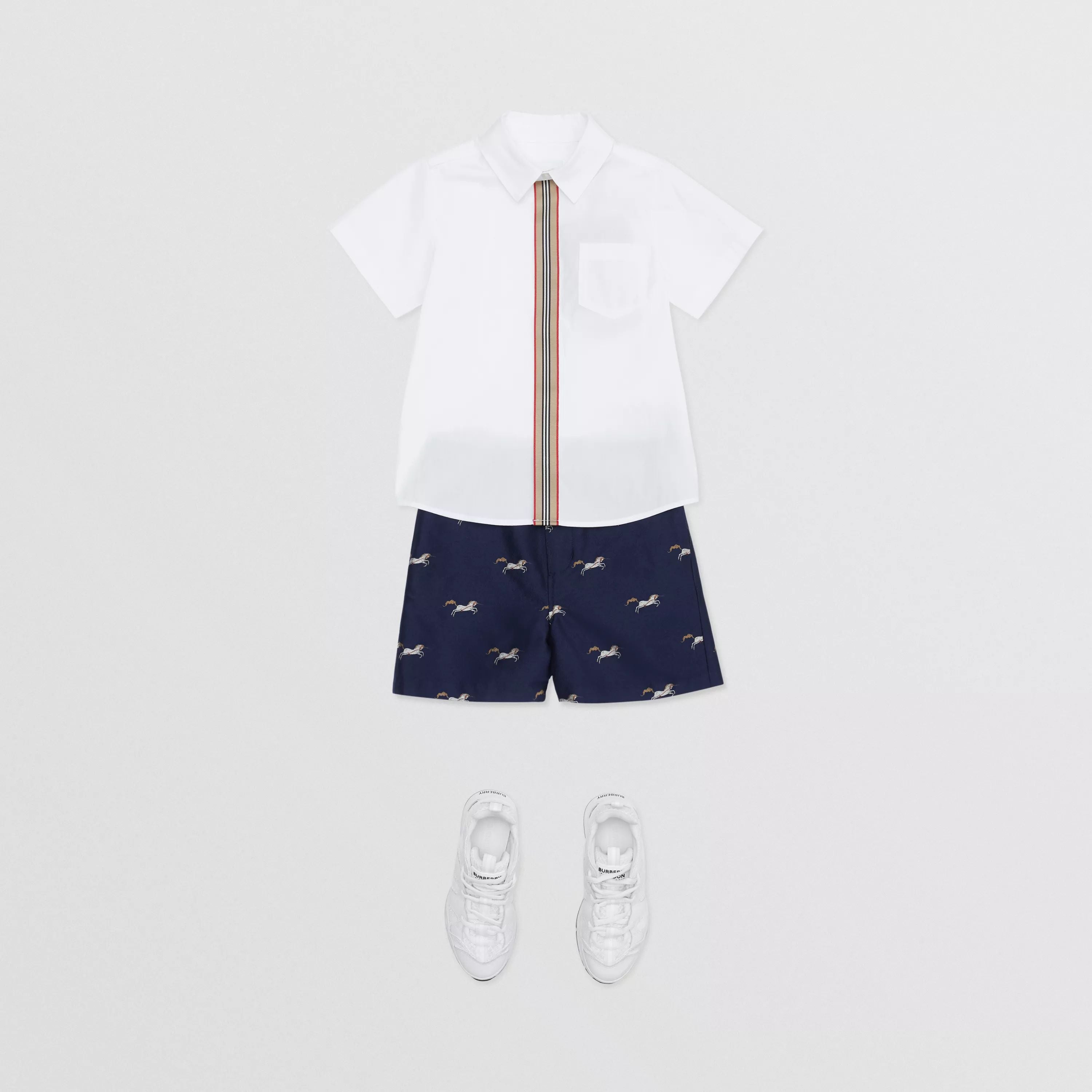 Boys White Stripe Cotton Shirt