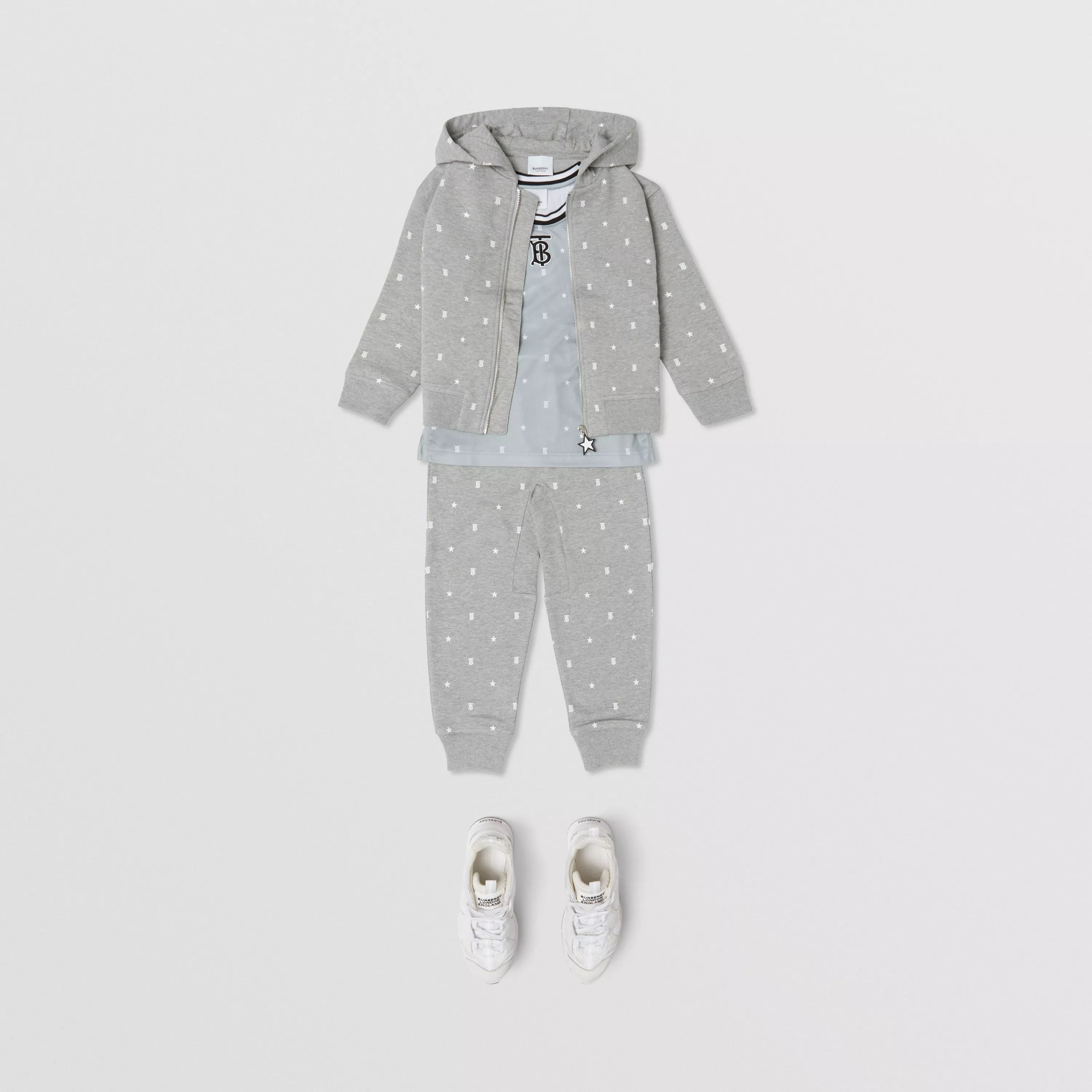 Boys Grey Stars Cotton Trousers