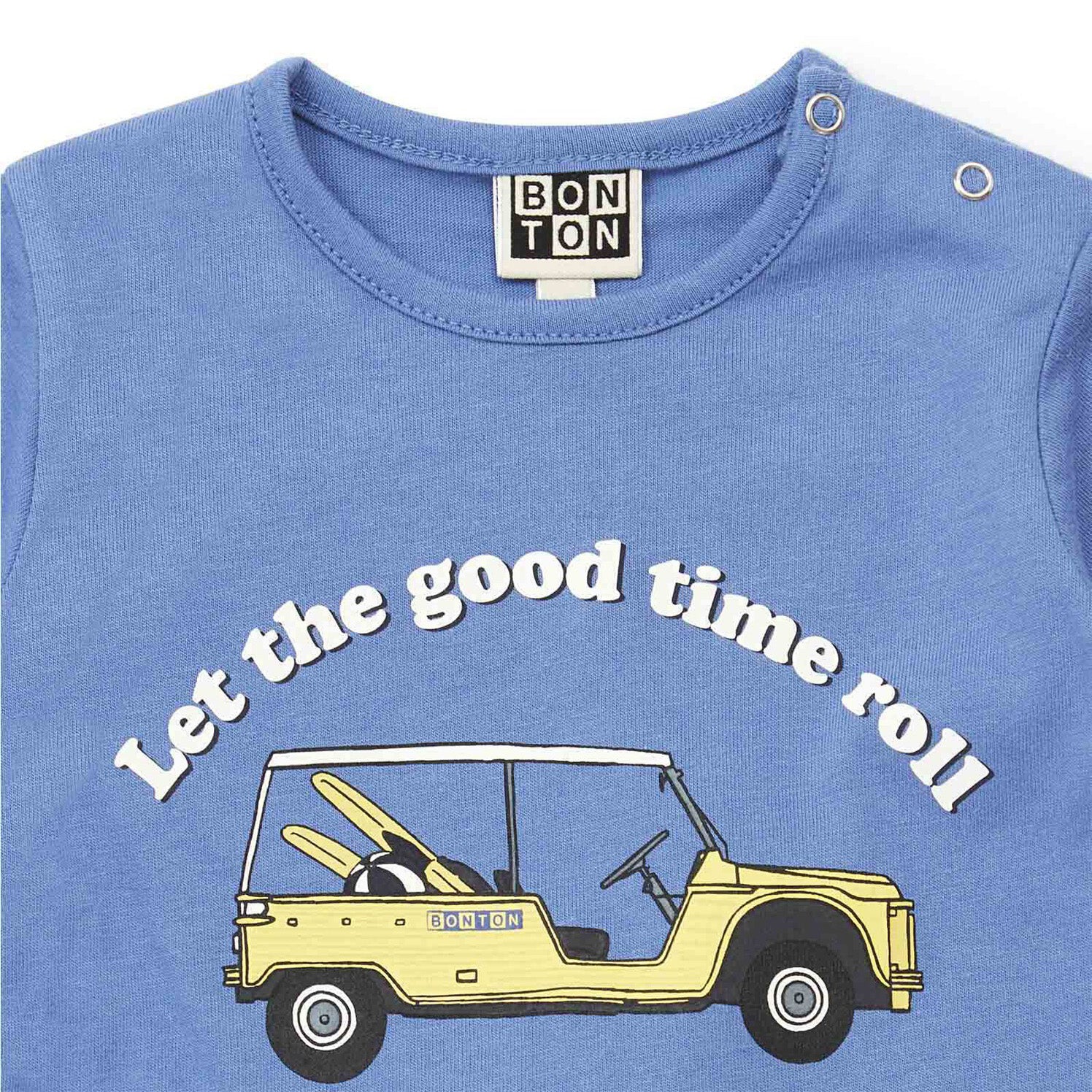 Baby Boys Blue Car Printing Cotton T-Shirt