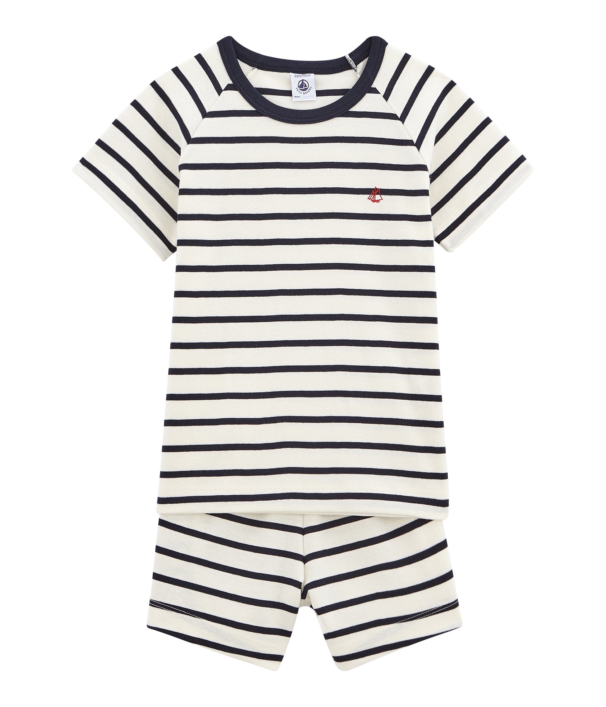 Boys White & Black Striped Nightwear Set