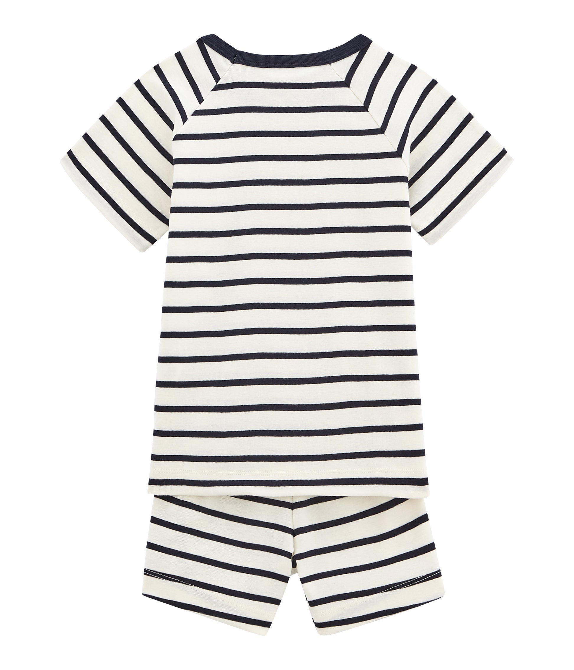 Boys White & Black Striped Nightwear Set