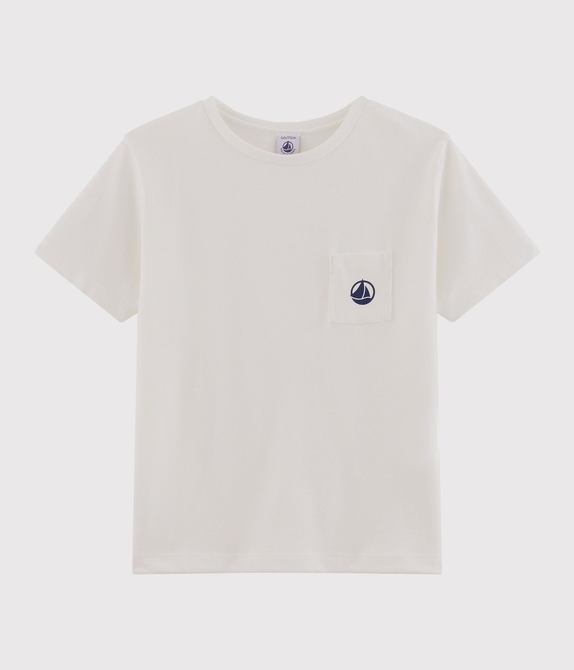 Boys White Logo Cotton T-Shirt