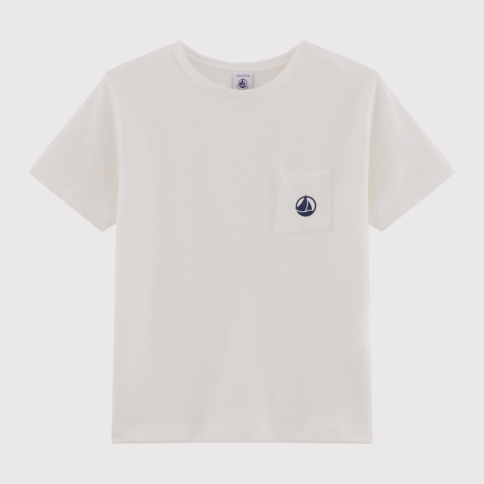 Boys & Girls White Cotton T-Shirt