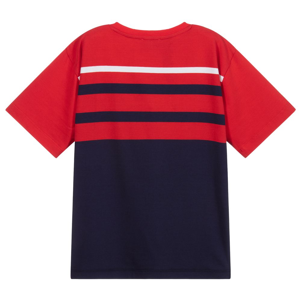 Boys & Girls Navy Logo Cotton T-Shirt