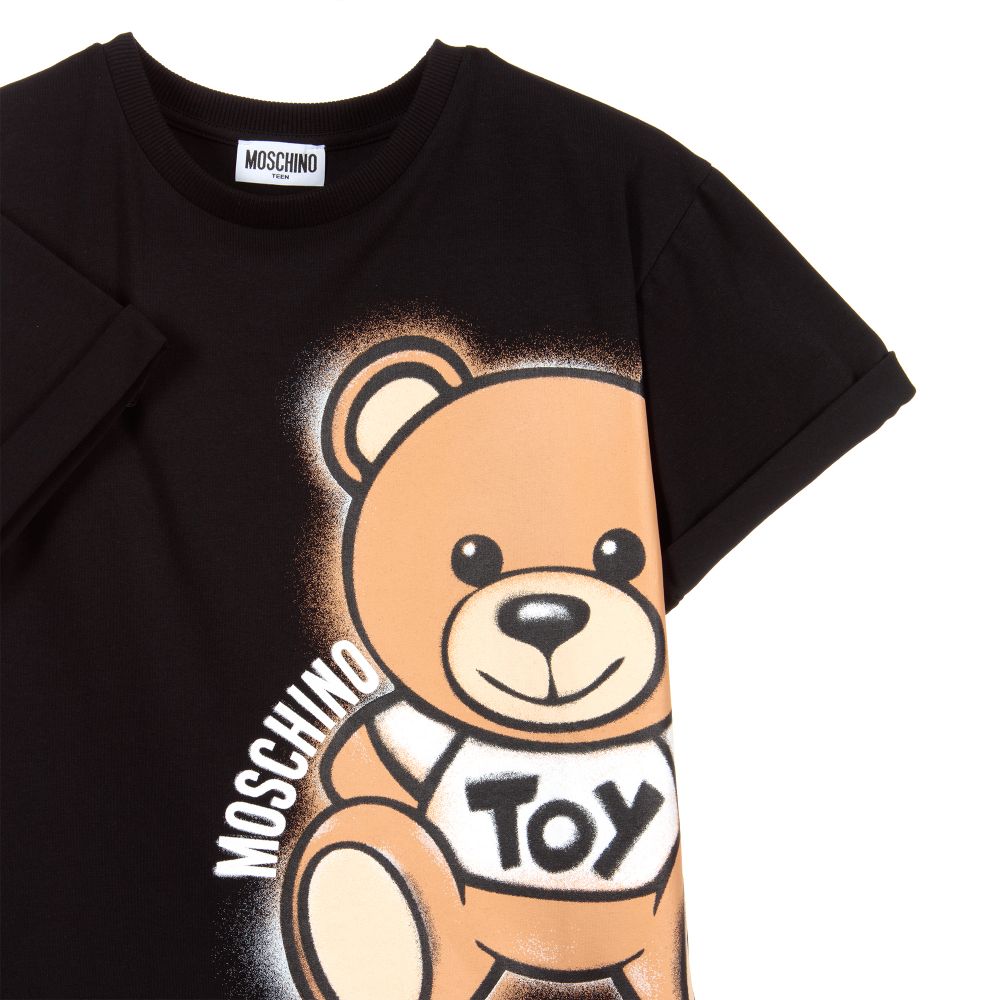 Boys & Girls Black Cotton T-Shirt