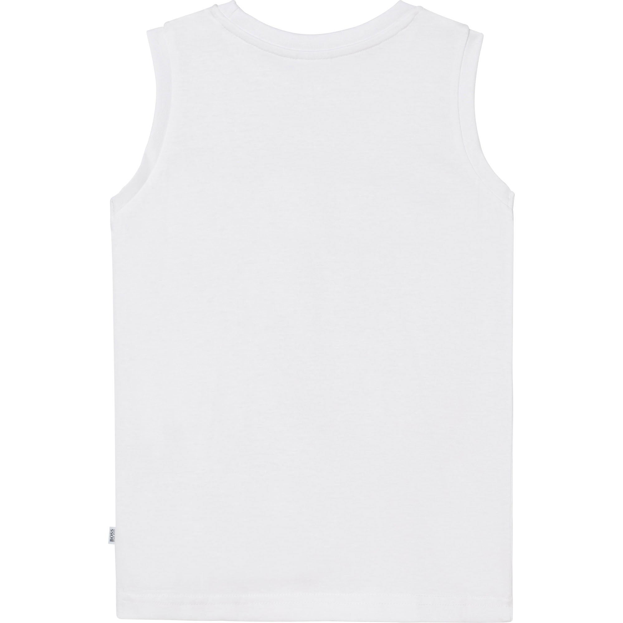 Boys White Logo Cotton Vest