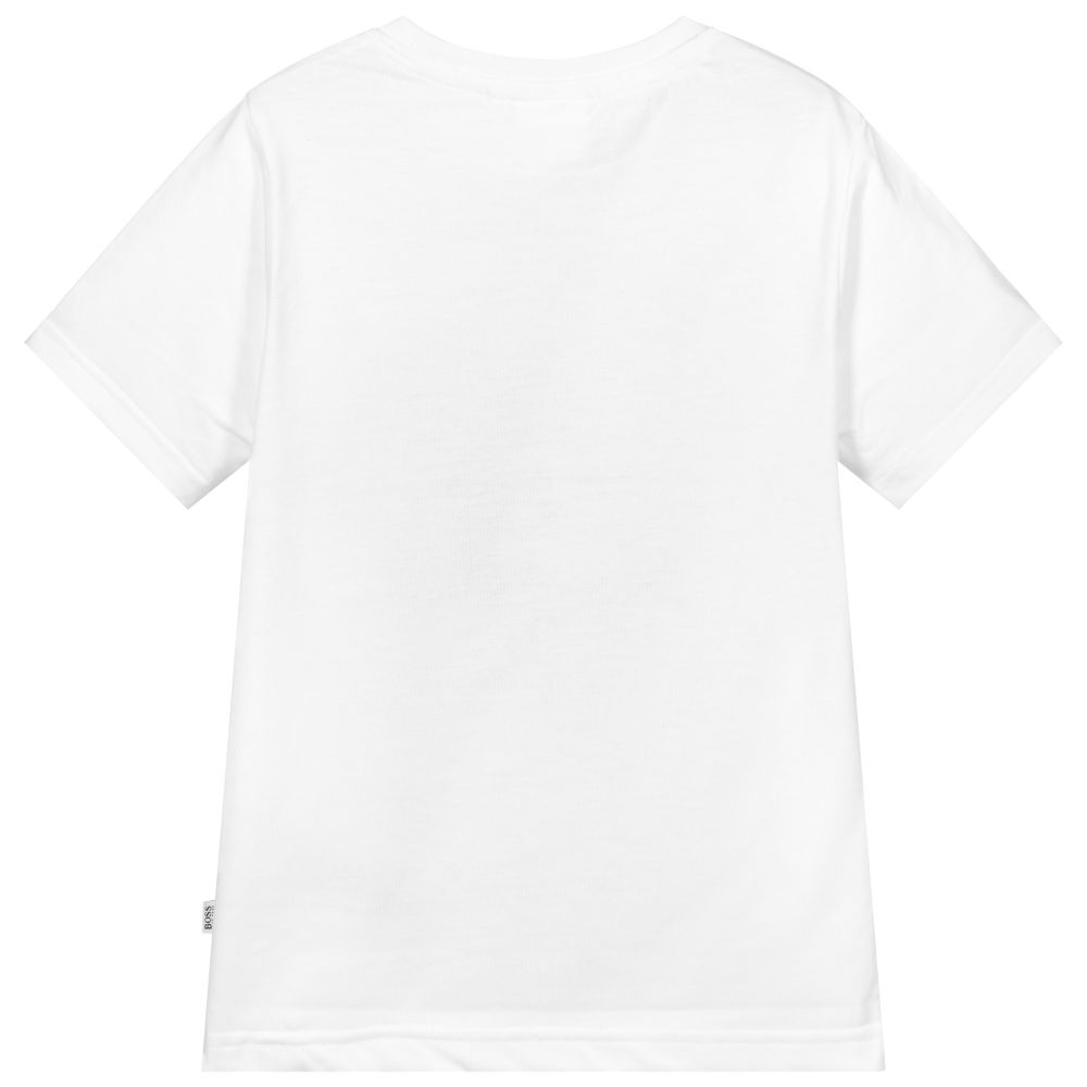 Boys White Printing Cotton T-Shirt