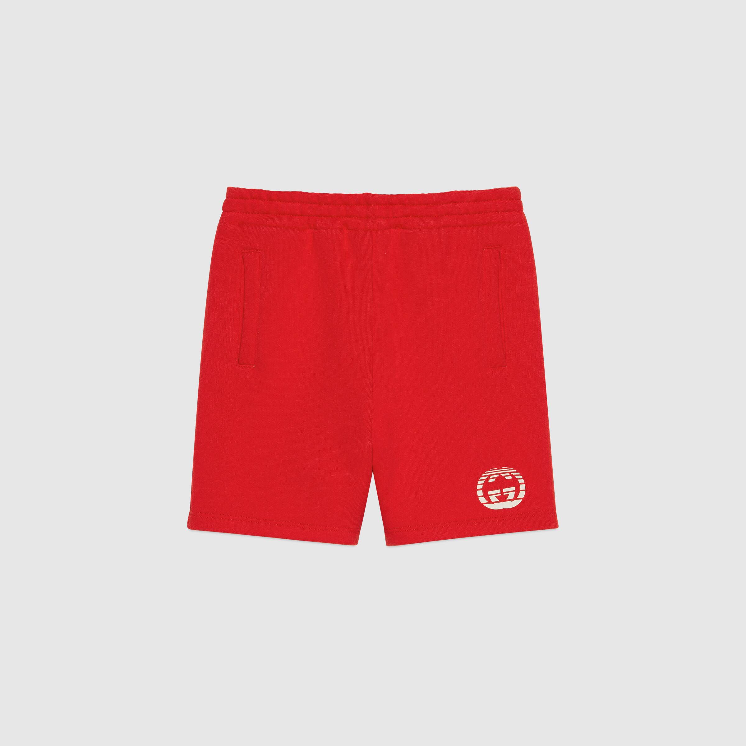 Boys Red Logo Cotton Shorts