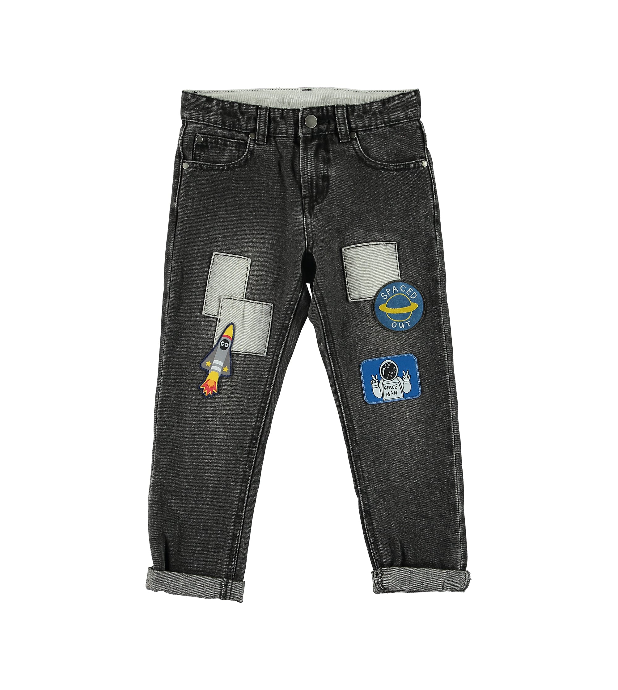 Boys Dark Grey Denim Trousers