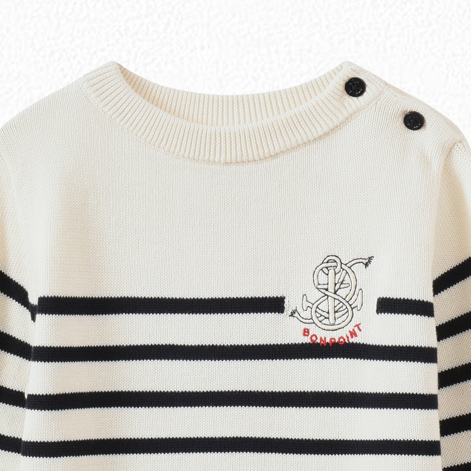 Boys Navy Stripe Cotton Sweater