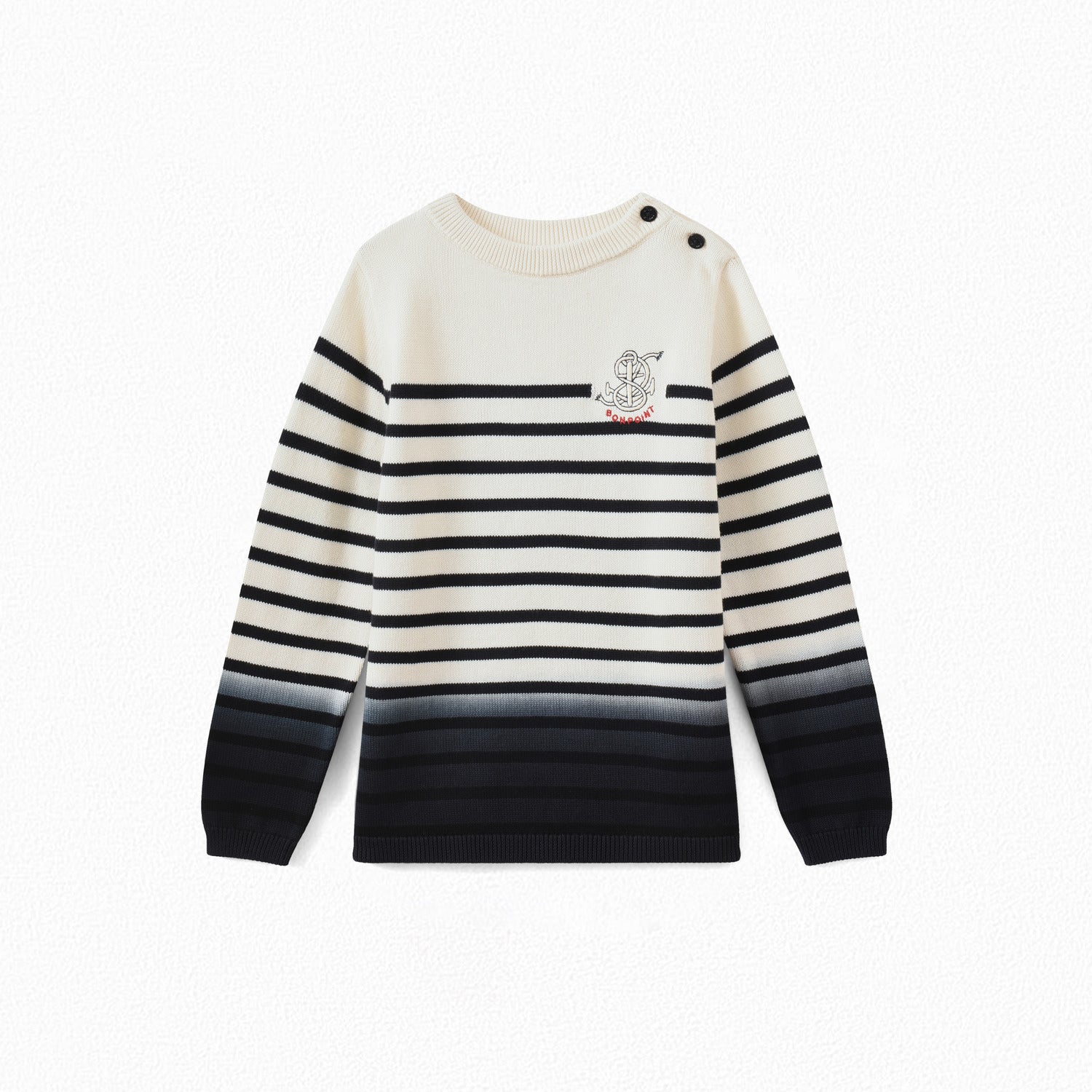 Boys Navy Stripe Cotton Sweater