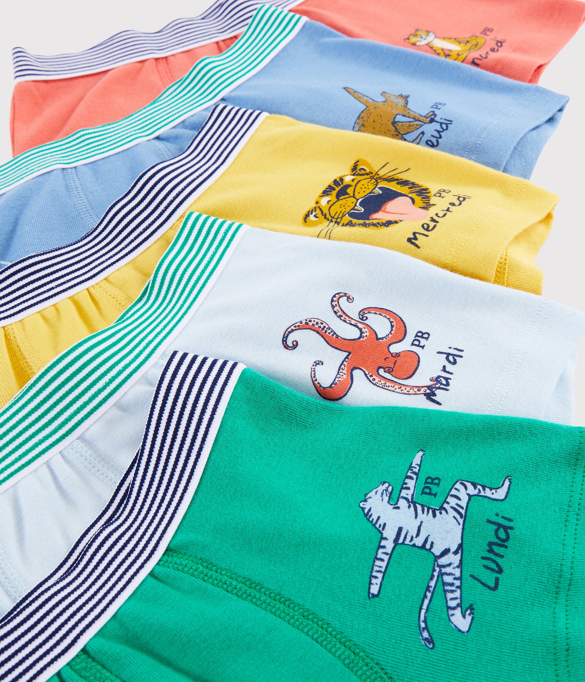 Boys Multicolor Cotton Underwear Sets (5 PIeces)