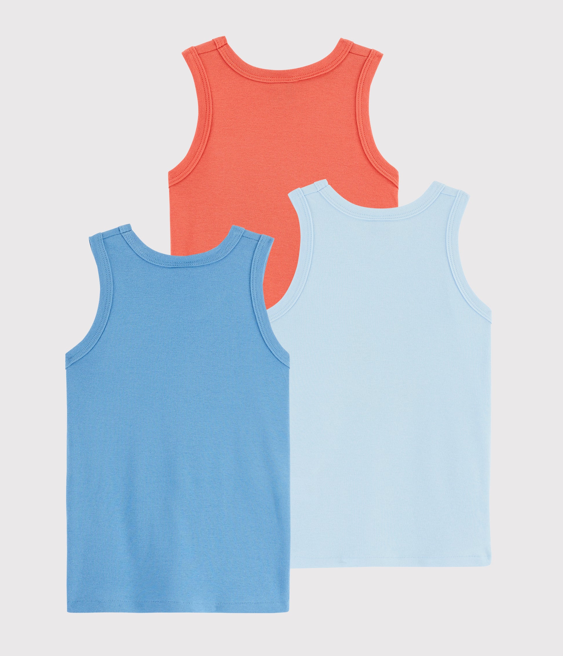 Boys Multicolor Cotton Vest Sets (3 Pieces)