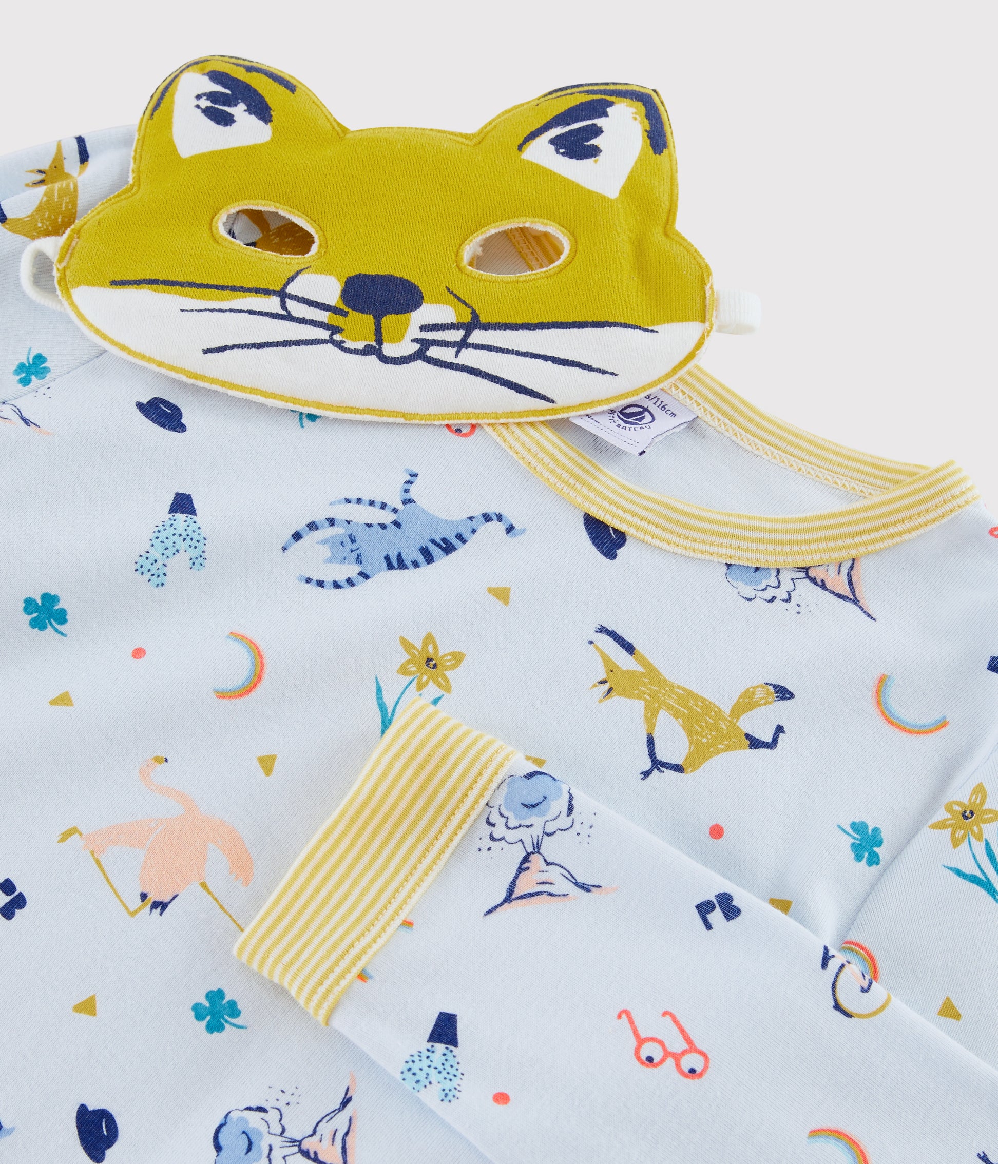 Boys Light Blue Fox Cotton Nightwear Sets