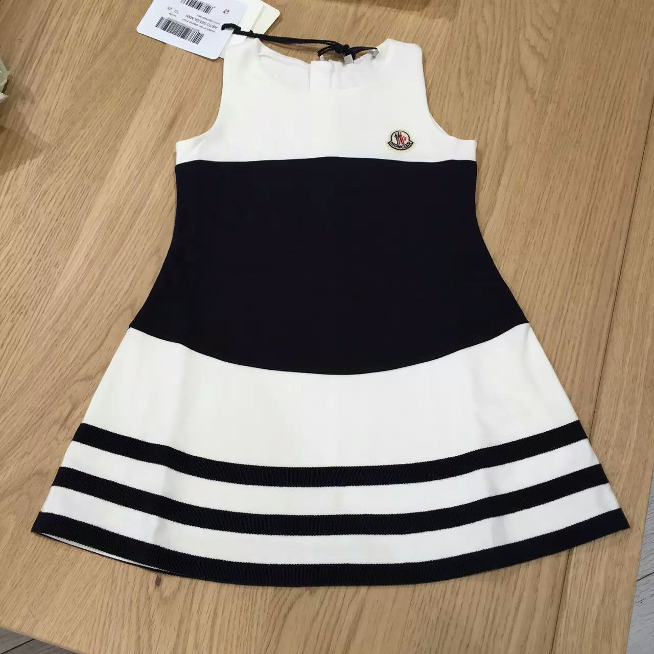 Baby Girls White&Navy Blue Striped Sleeveless 'Abito' Dress - CÉMAROSE | Children's Fashion Store