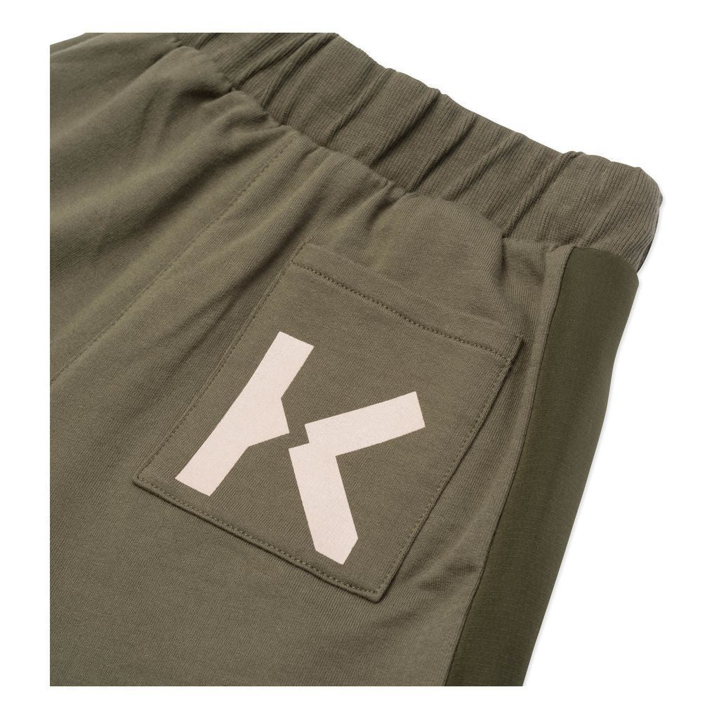 Boys Dark Green Logo Cotton Trousers