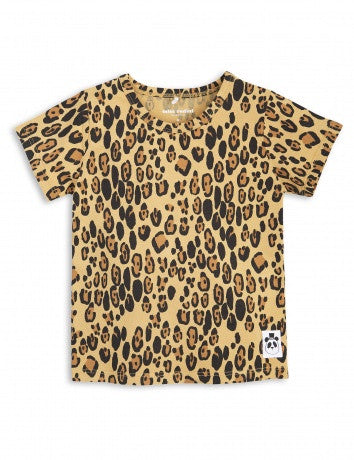 Girls Beige Basic Leopard T-shirt