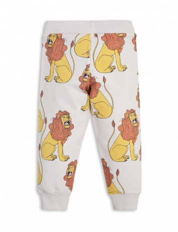 Boys Light Grey Lion Printed Sweatpants