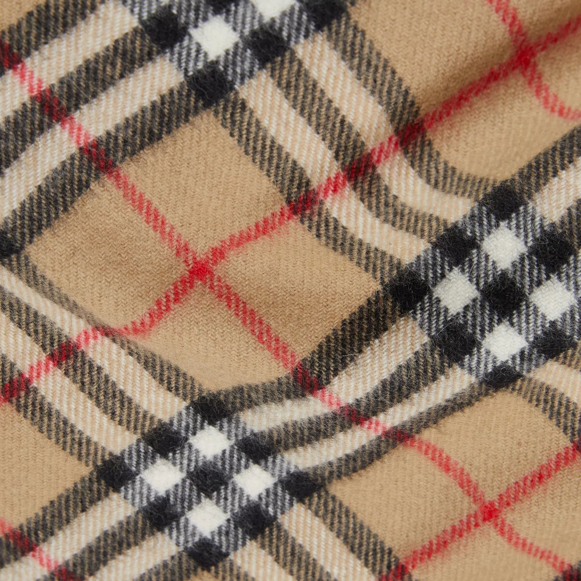 Boys & Girls Beige Check Cashmere Scarf