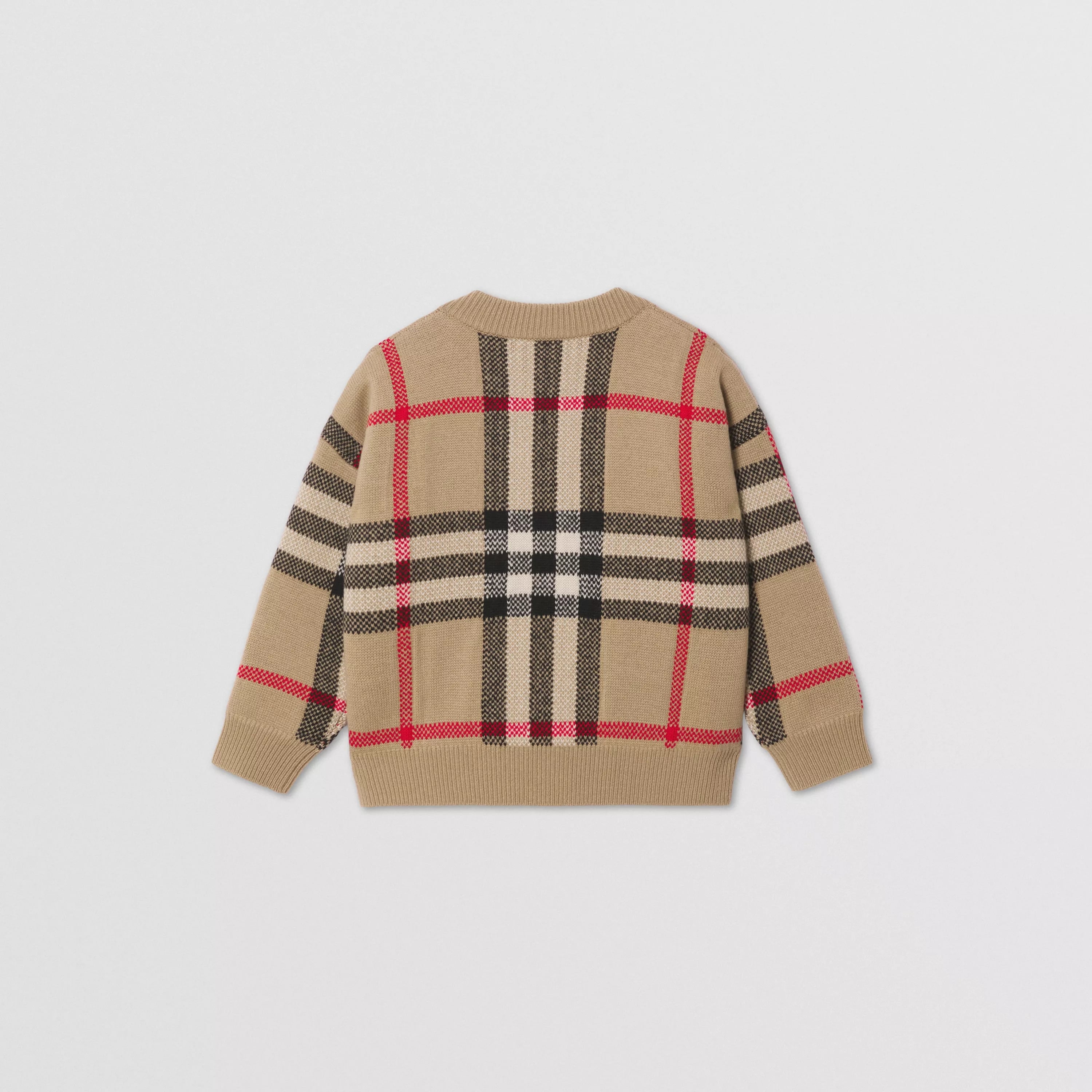 Boys & Girls Beige Check Cashmere Sweater